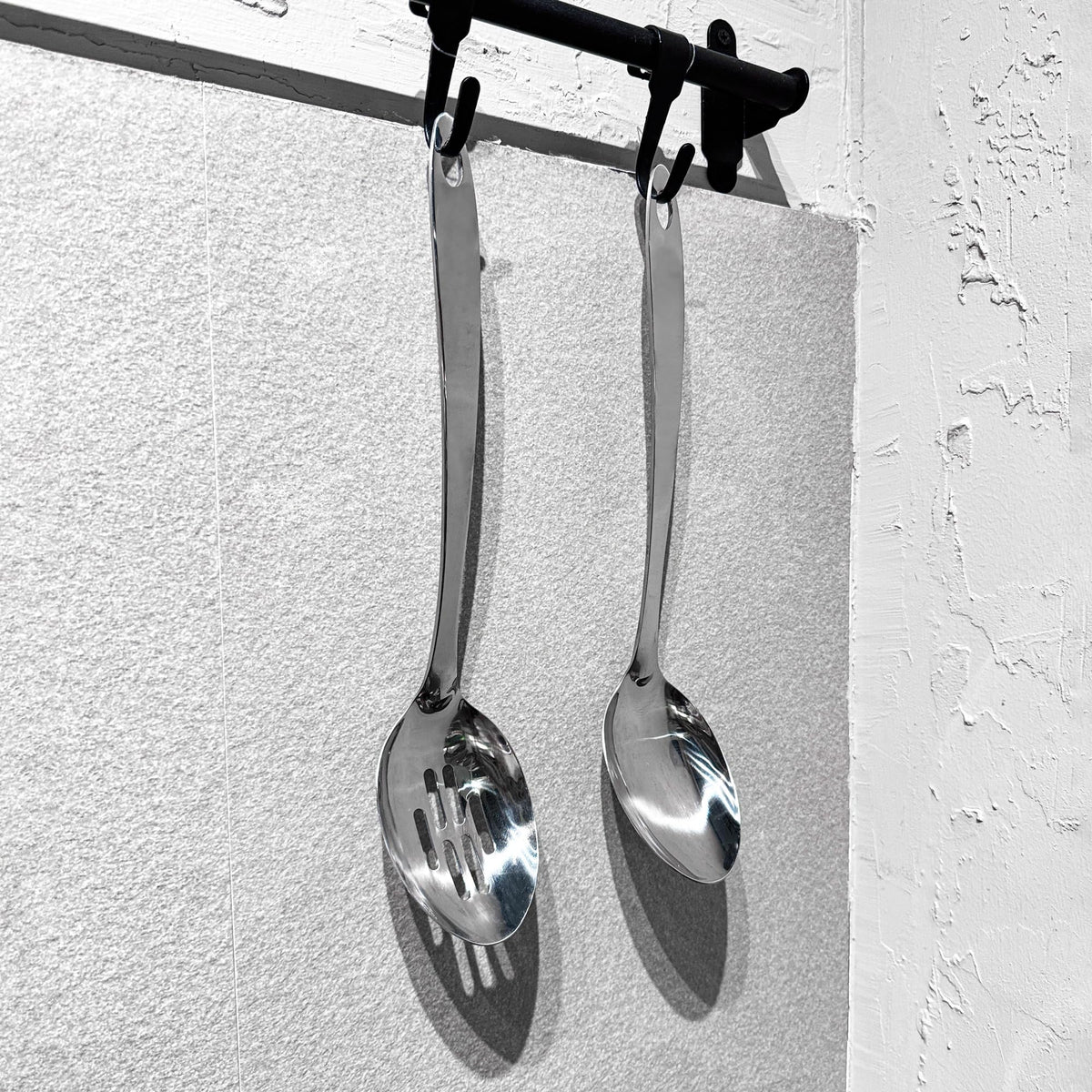 IMEEA Stainless Steel Serving Spoon Set 13-Inch Cooking & Serving Spoons Solid & Slotted Kitchen Spoon Set Metal Serving Utensils
