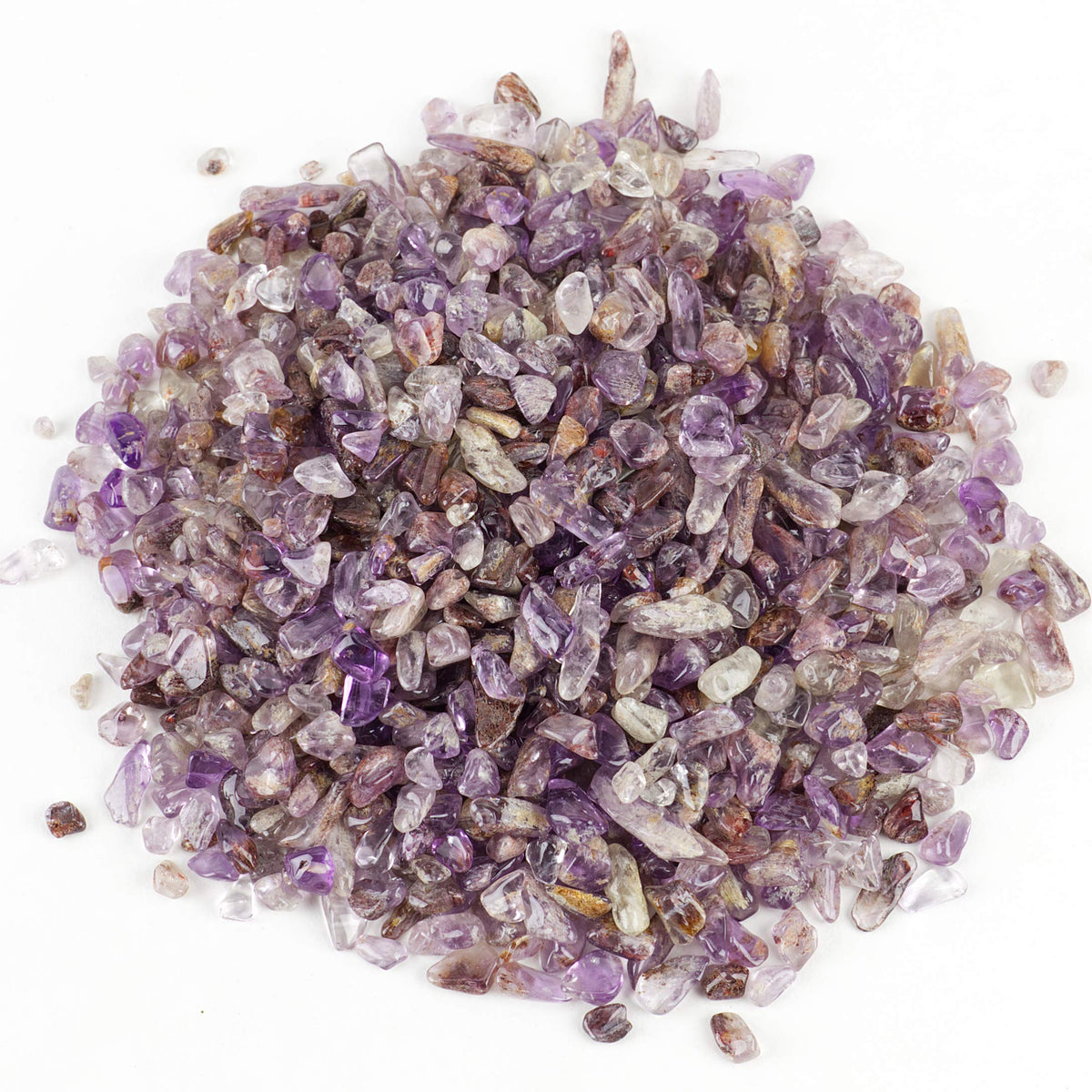 Cherry Tree Collection 1/2 Pound Polished Tumbled Gemstone Chips, Pebbles, Crystal Chips Bulk for Jewelry Making, Healing, Plants, Succulents, Aquariums, Decoration, Chakra (Purple Phantom Quartz)