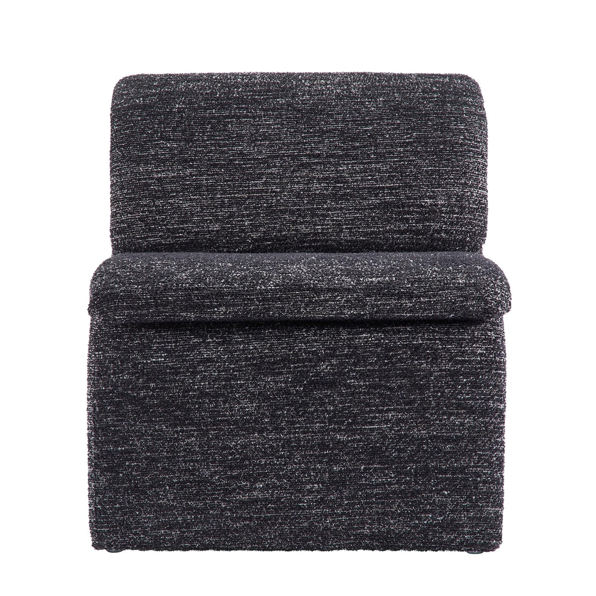 Modway Lume Curved Lounge Chair in Charcoal Boucle Fabric – Modern Upholstered Armless Accent Chair with Padded Cushion - Unique Slipper Chair for Bedroom or Living Room