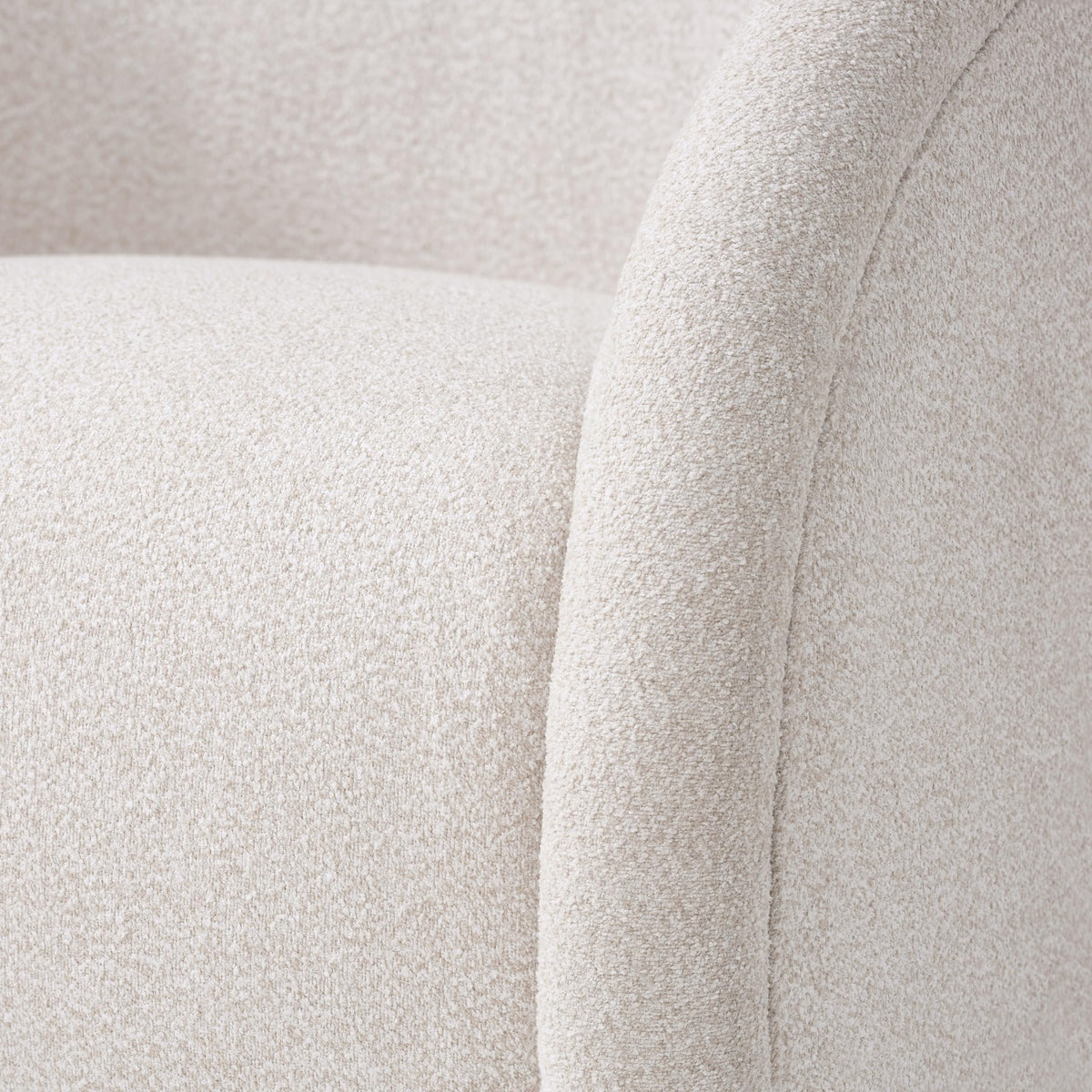 Christopher Knight Home Sabbo Swivel Chair with Solid Wood Base, Comfy Swivel Accent Chair with Curved Design, Boucle Upholstered Lounge Sofa Chair for Living Room/Bedroom, Beige + Walnut