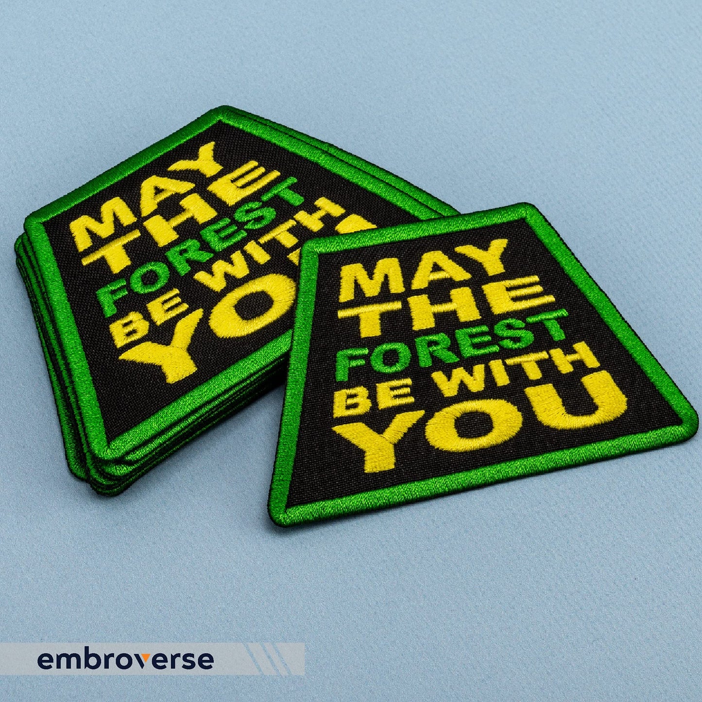 EMBROVERSE May The Forest Be with You Travel Patch - Funny Embroidered Iron On Patches - Size: 3.9 x 2.4 inches