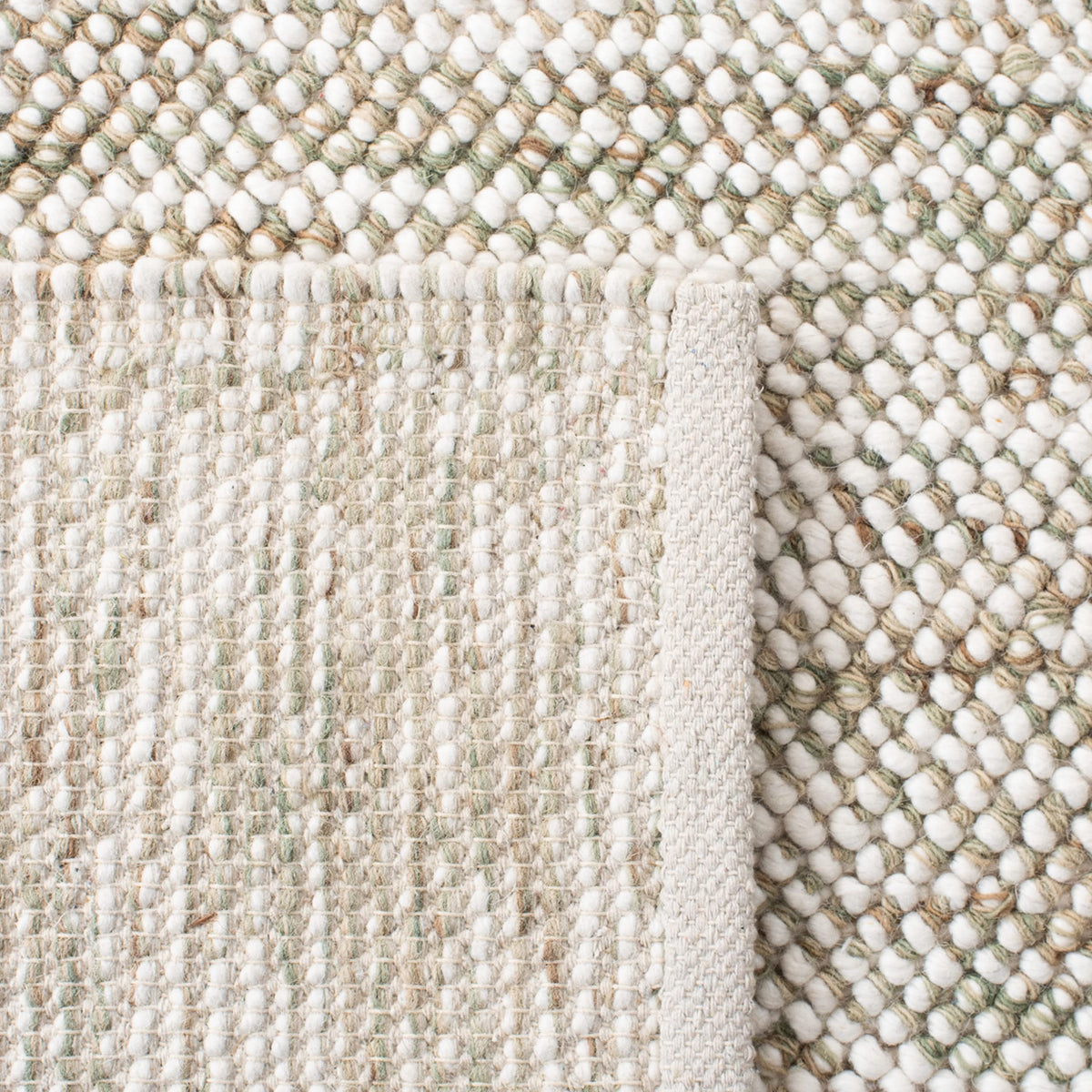 SAFAVIEH Natura Collection Area Rug - 6' x 9', Sage & Ivory, Handmade Wool, Ideal for High Traffic Areas in Living Room, Bedroom (NAT182W)
