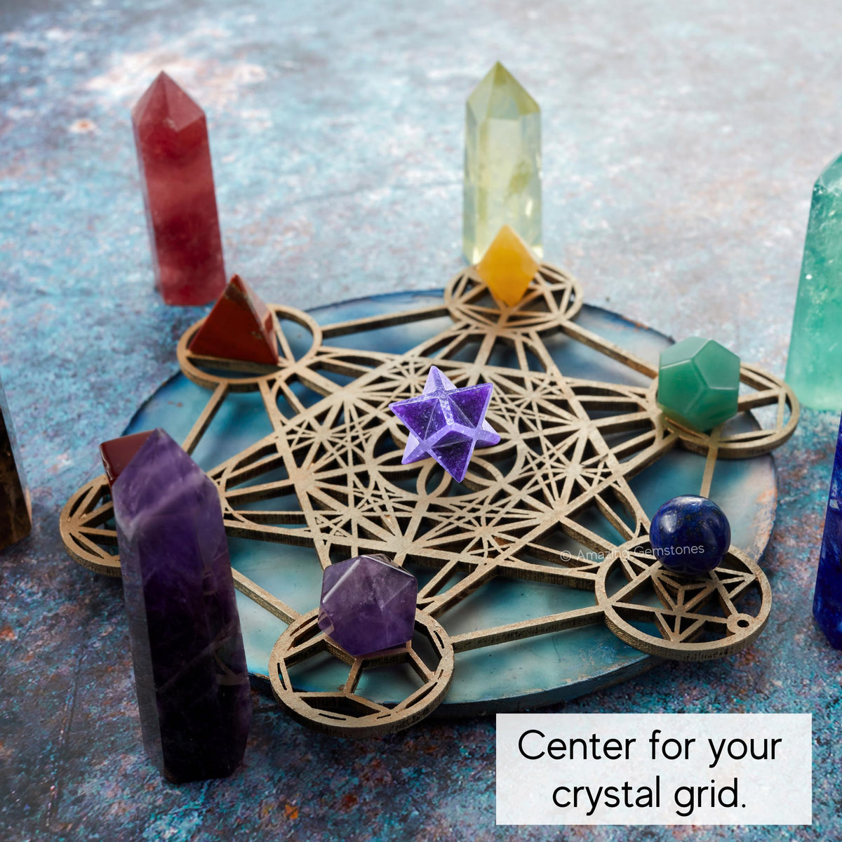 Amazing Gemstone Lepidolite Merkaba Crystal - 0.75 Inches Metaphysical Merkaba Star for Meditation - Energetic Tetrahedron Crystal and Healing Stones for Spiritual Growth and Healing (15-20mm)