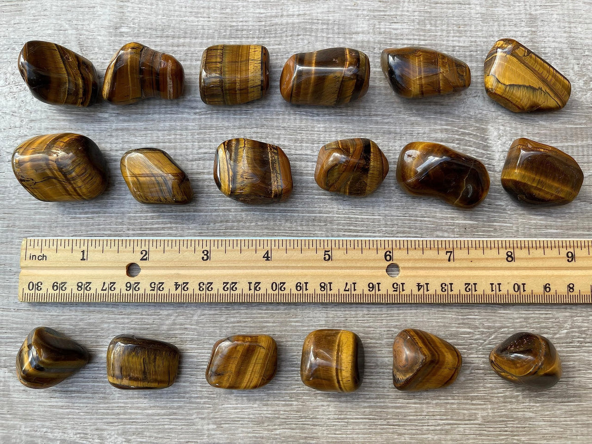 GAF TREASURES Wholesale Tiger Eye Tumbled Stones, Polished Natural Tiger Eye Gemstone, Tiger Eye Polished Rocks (Tiger Eye, 0.25 Pound)