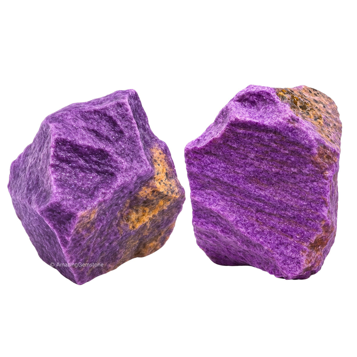 Amazing Gemstone 2 Pieces Stichtite Raw Crystals and Healing Stones, Natural Rocks for Tumbling and DIY Raw Stones and Crystals