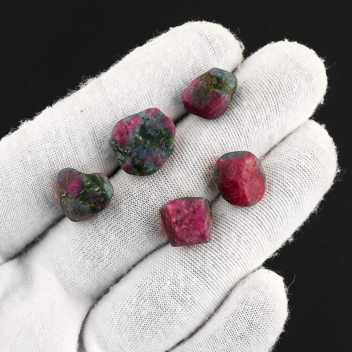 CRYSTALIS 5pcs, 8-10mm Natural Ruby-Kyanite Small Raw Crystals, Loose Gemstone Wholesale Bulk Rough Jewelry Making Supply, Chakra And Healing Stones, Wire Wrapping, DIY, Tumbling, Gem Collection