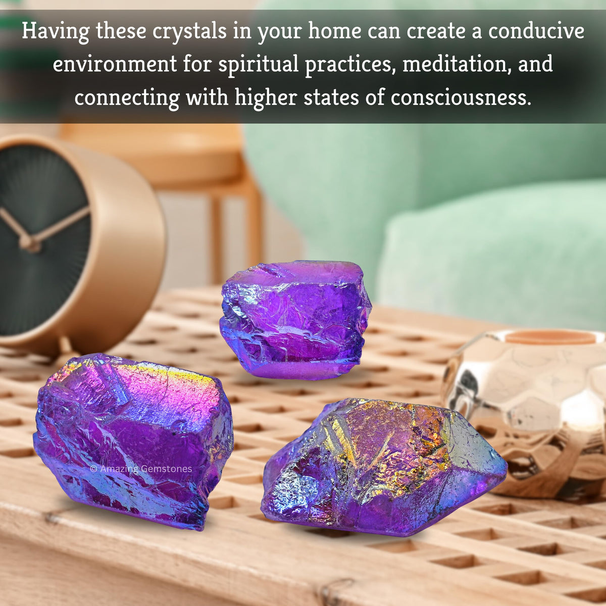 Amazing Gemstone Amethyst Aura Quartz Raw Crystals and Healing Stones, Natural Rocks for Meditation and DIY Raw Stones and Crystals (1 lb)
