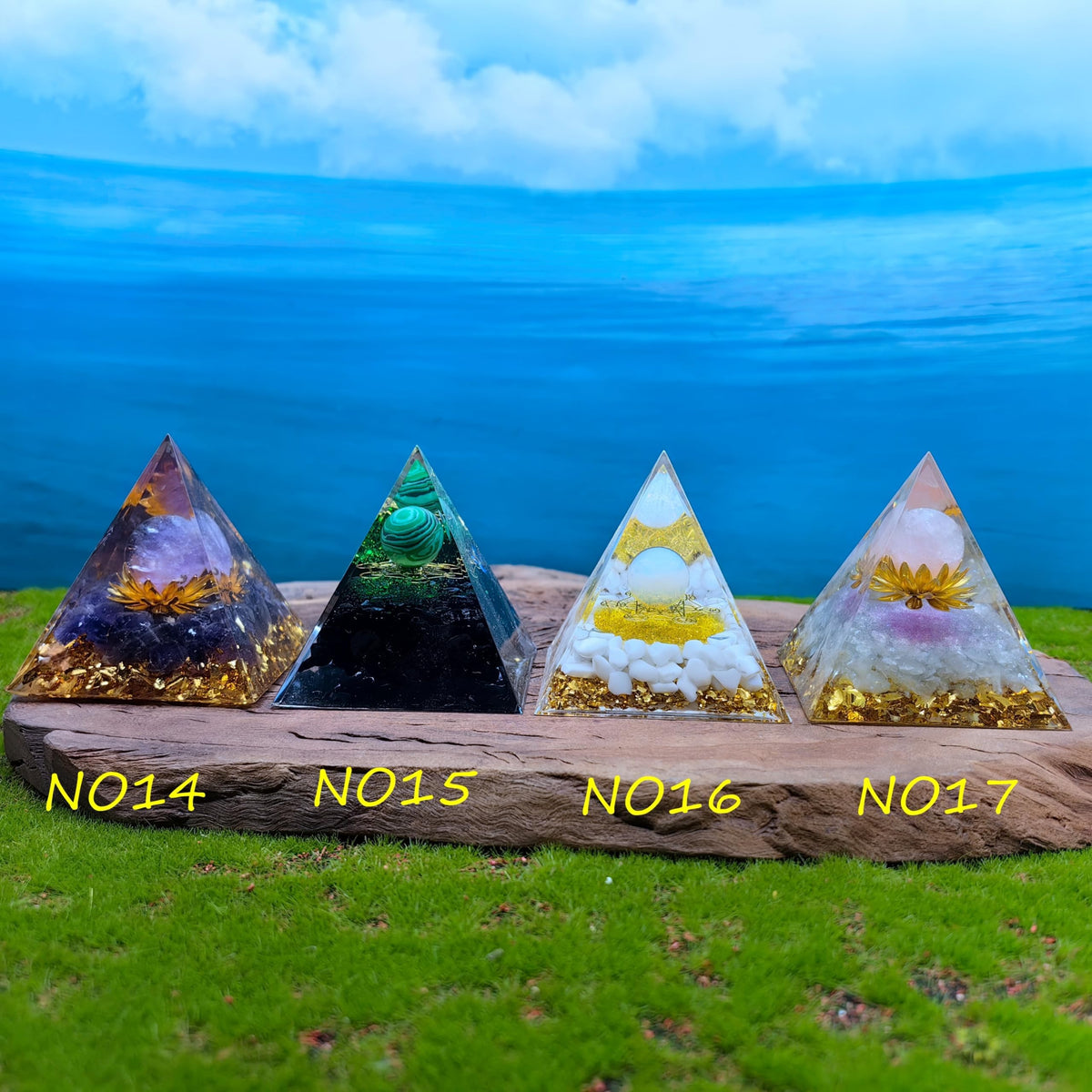 Healing Crystals Orgone Pyramid for Positive Energy, Stress Reduction, and Attracting Wealth and Luck Reduce Stress and Promote Healing with this Crystal Pyramid Home Decor (NO2,6cm)