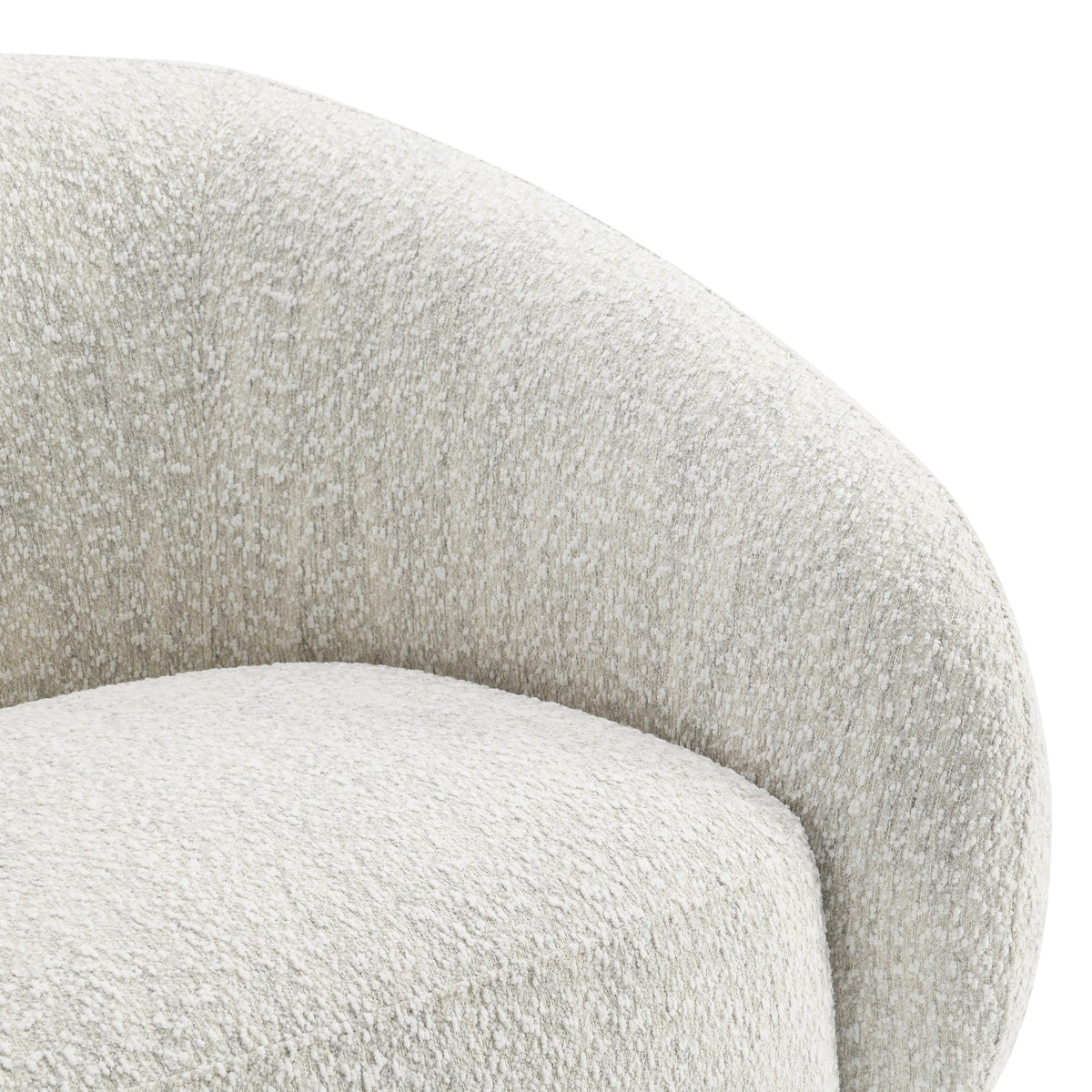 Furniture of America Corra Modern Boucle 41.7-inch Swivel Chair with 360-degree Swivel Base, Sloped Curved Backrest and Armrest for Living Room, Office, Beige