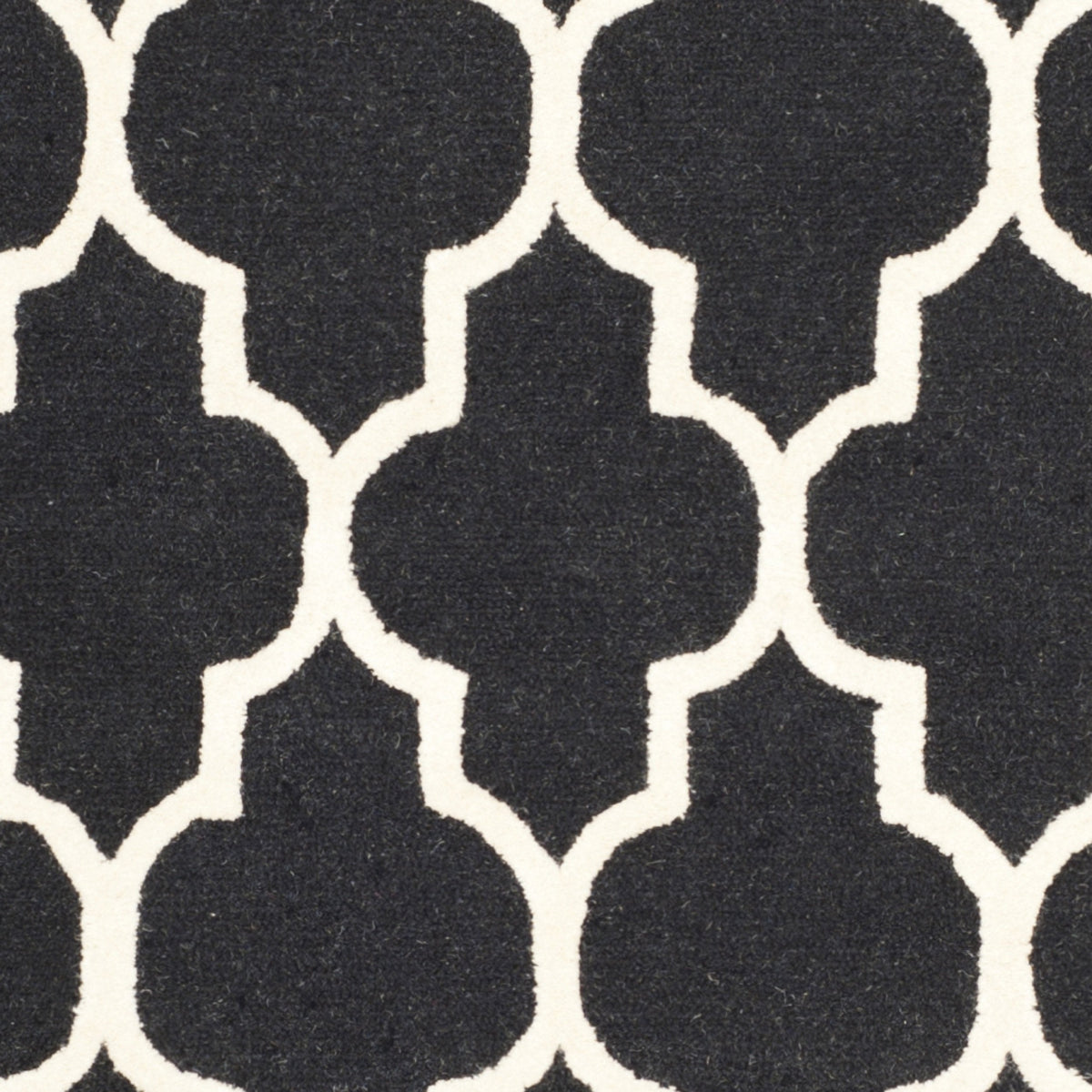 SAFAVIEH Area Rug 8x10 - Cambridge Collection - Large - Black & Ivory, Handmade Wool, Moroccan Trellis Design, Ideal for Living Room, Bedroom, Office, Dining Space (CAM134E)