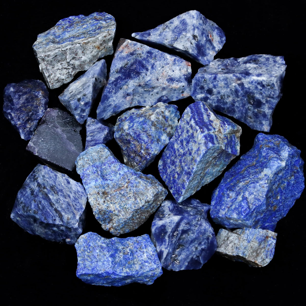 Crocon 1LB Lapis Lazuli Rough Bulk Natural Stone Raw Gemstone Tumbling Cabbing Polishing Mining Chakra Balancing Reiki Healing Good Luck Home Office Decor