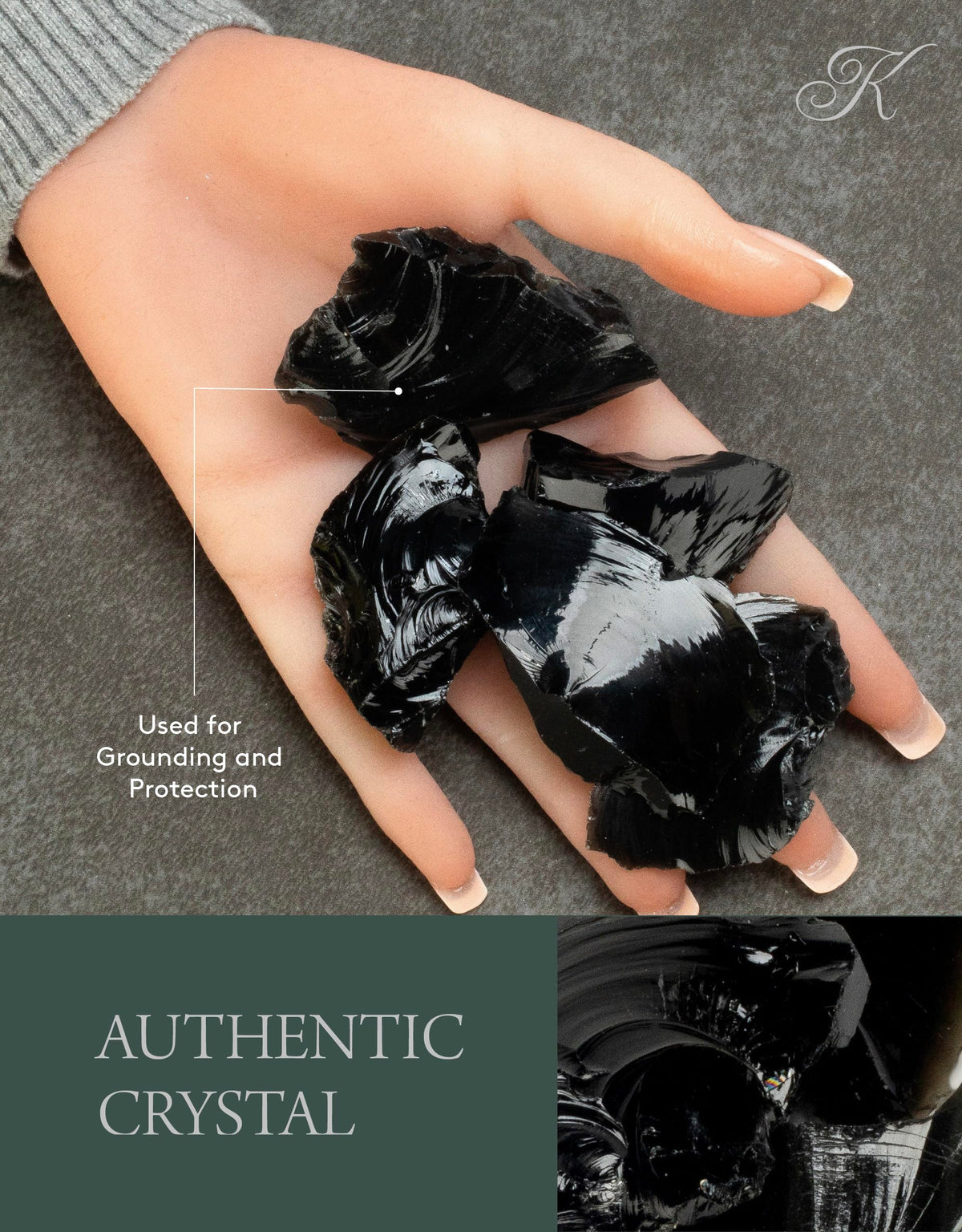 KALIFANO Rough Obsidian 5 Stone Bundle with Healing & Calming Effects - AAA Grade High Energy Raw Obsidiana - Reiki Crystal Used for Rock Lapidary (Family Owned and Operated)