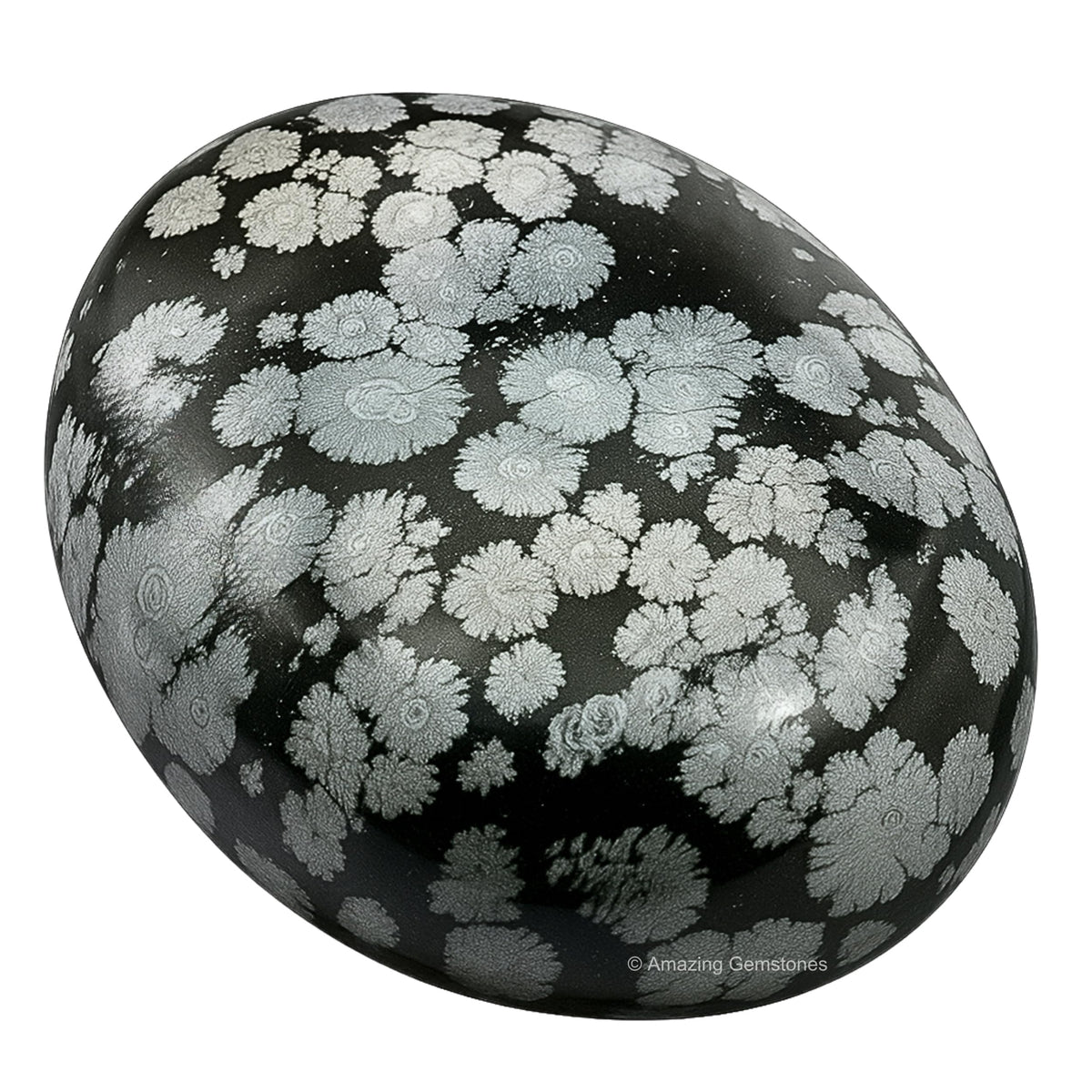 Amazing Gemstone Snowflake Obsidian Crystals and Healing Stones - Large Palm Stone Crystals Piedra - Crystal for Good Luck, Positive Energy, Meditation - Unique Stocking Stuffers, Gifts for Women