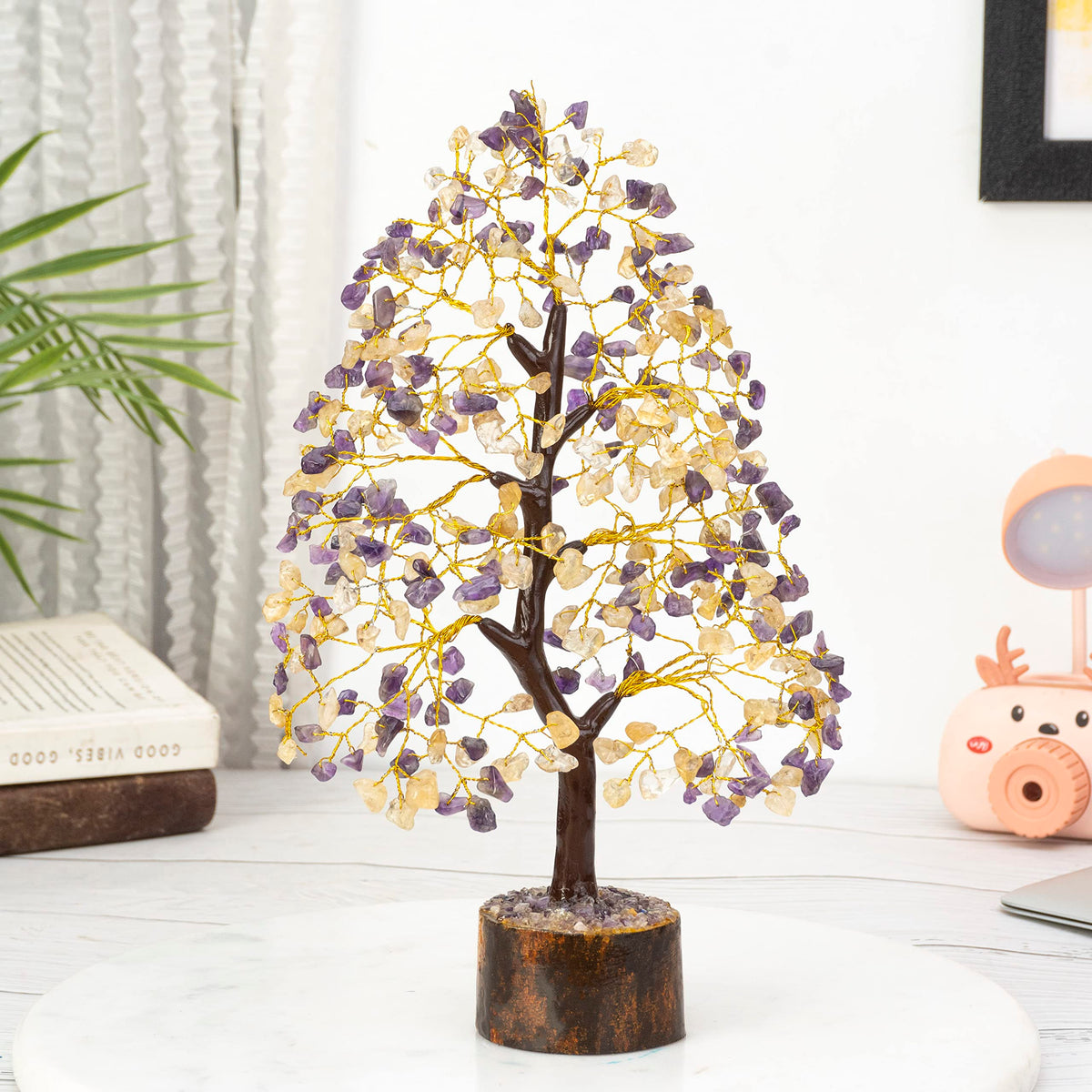 Crocon® Amethyst & Citrine Crystal Tree of Life, Gifts, Birthday Gifts for Women, House Warming Gift New Home Decor, Birthday Gift for Mom, Her Anniversary Presents, Unique Home Office Decor Idea