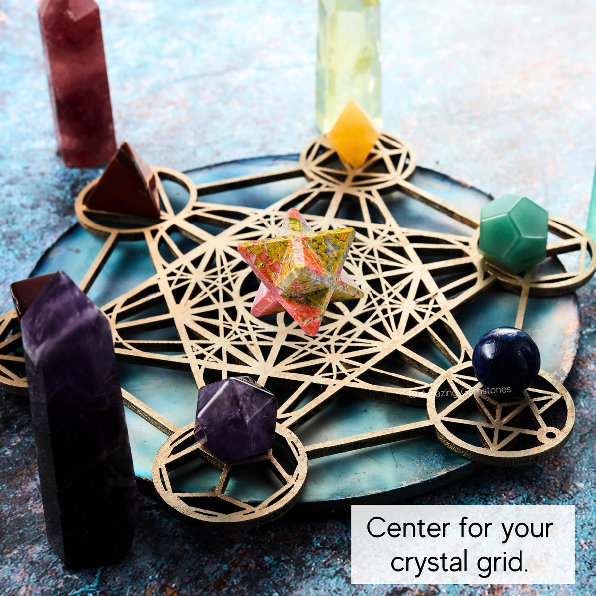 Amazing Gemstone Unakite Merkaba Crystal - 1 Inches Metaphysical Merkaba Star for Meditation - Energetic Tetrahedron Crystal and Healing Stones and Healing (20-25mm)