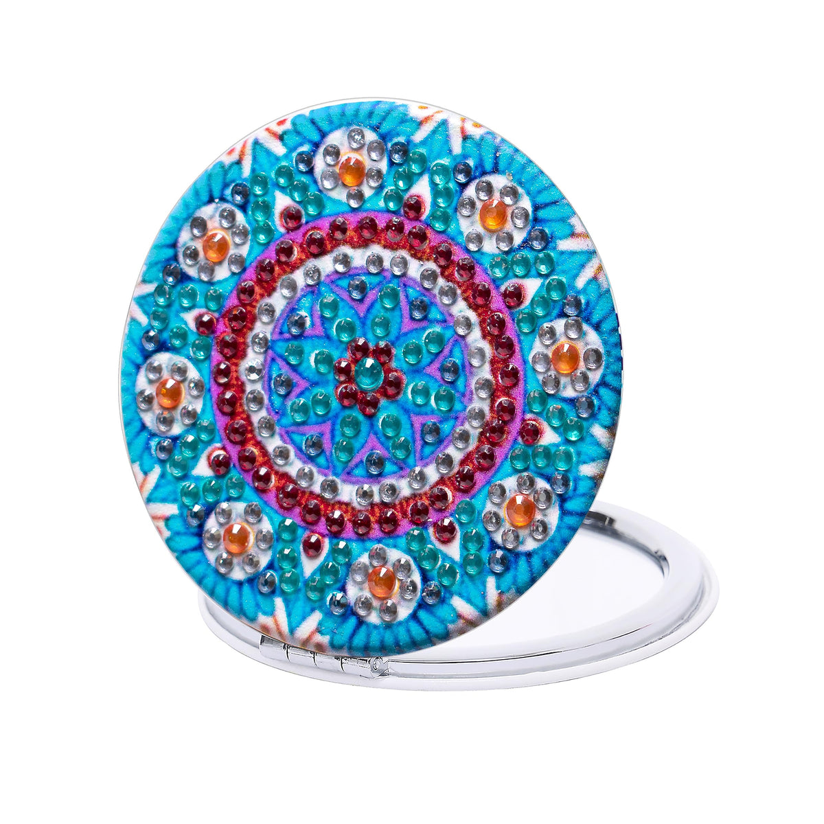 HXYQMMY 4Pcs Diamond Painting Compact Mirror Kits - DIY Pocket Mirror with Mandala Diamond Painting Cover Portable Folding Mini Makeup Mirror Diamond Art Kits for Women Gift (mirror116-119)