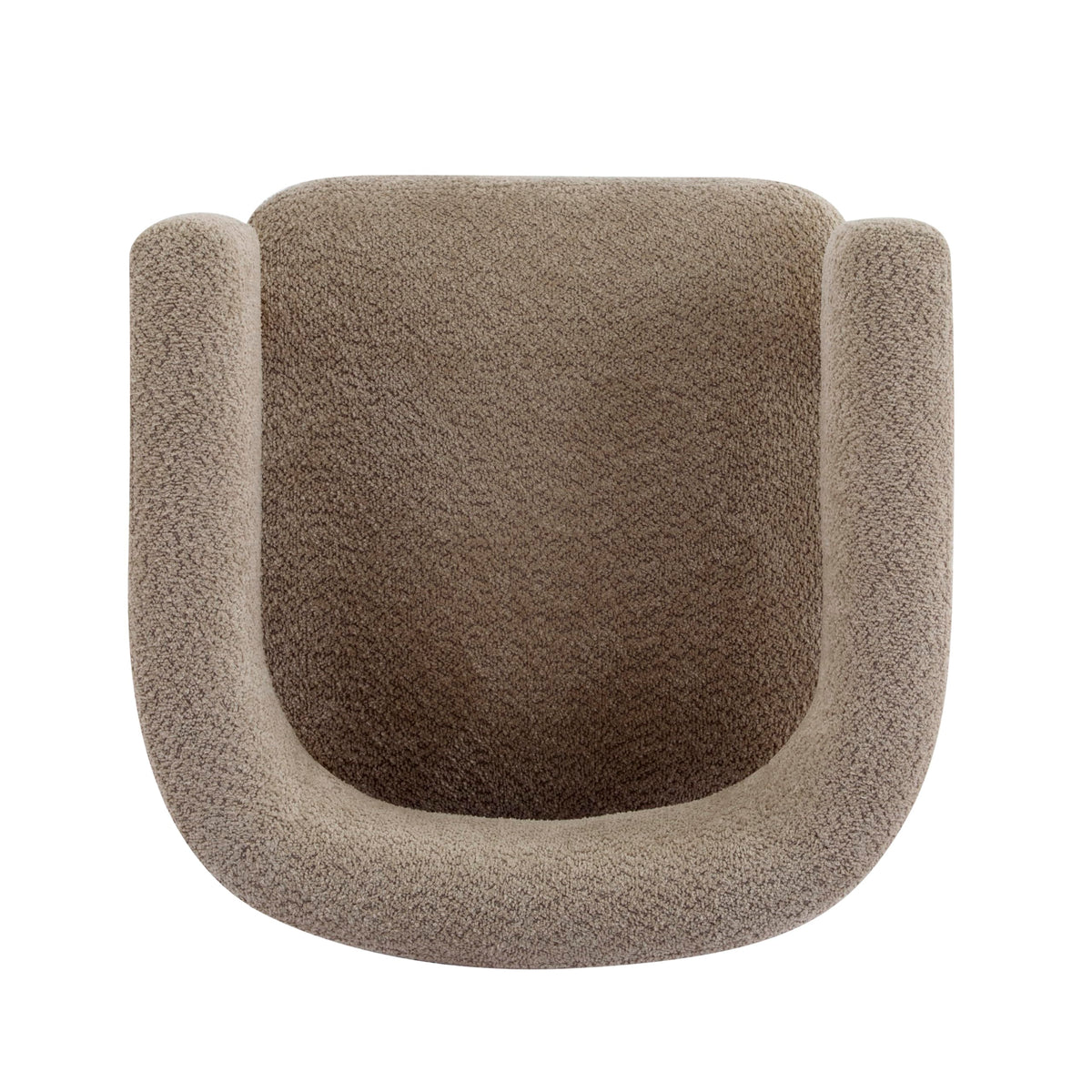 Christopher Knight Home Carly Low Profile Accent Chair, Round Backrest Side Chair, Living Room Armchair with Boucle Fabric Cushion,Comfy Reading Chair for Bedroom,Wooden Single Lounge Sofa,Light Camel