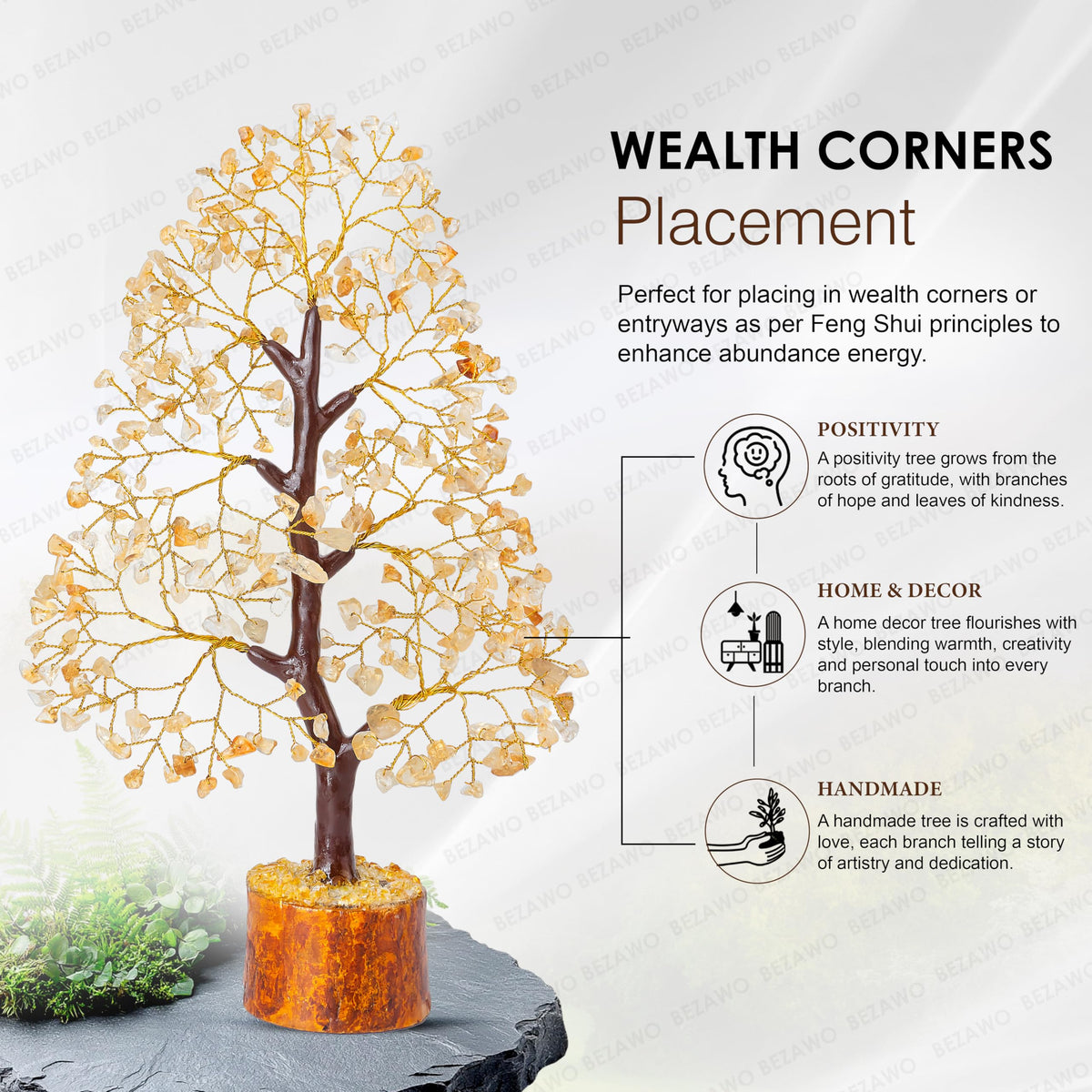 Crocon® Citrine Crystals Tree, Gifts, Birthday Gifts for Women, House Warming Gift New Home Decor, Healing Crystals Spiritual Present, Mom Birthday Gift Her, Decor, Gemstones Money Tree Positivity