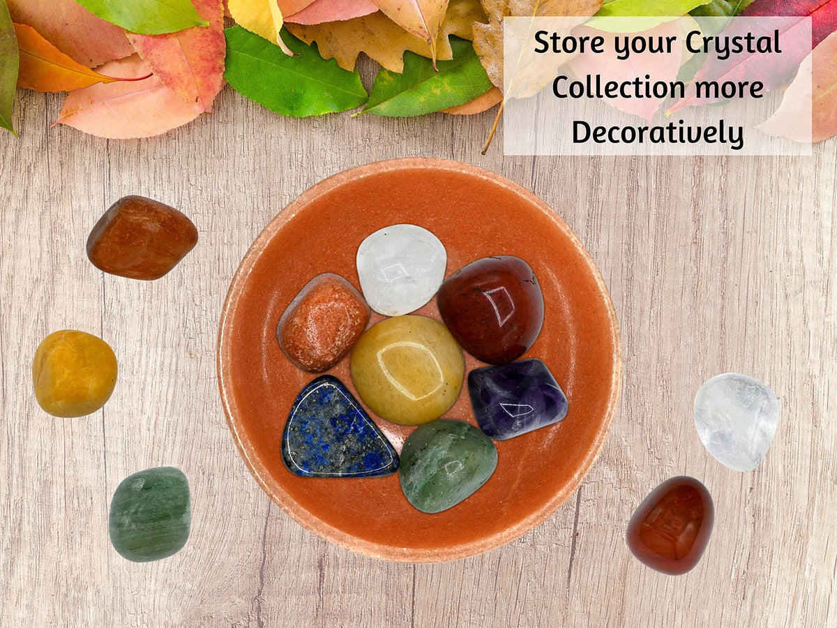 Red Aventurine Crystal Bowl - 2 Inch Decorative Bowls for Room and Home Decor - Gemstone Healing Crystals for Elegant Display, Positive Energy Balance and Gift