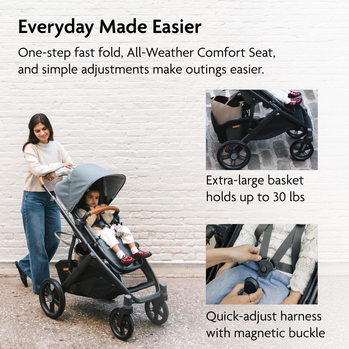 UPPAbaby Vista V3 Convertible Single-to-Double Stroller for Baby & Toddler, 30+ Configurations, Car Seat Compatible, All-Wheel Suspension, XL Basket – Jake (Charcoal/Carbon Frame)