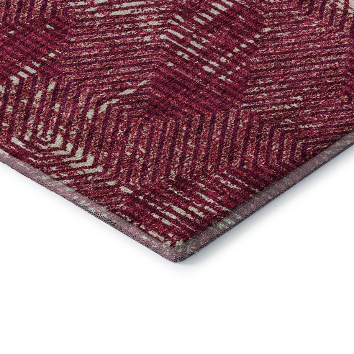 Addison Rugs Mayfield AMF912 Burgundy 8' x 8' Indoor Premium Machine Washable Runner Rug, Silky Soft, Easy Clean, Non Shedding, Bedroom, Living Room, Dining Room, Kitchen, Patio Rug