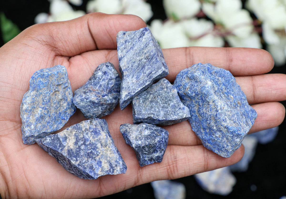 Crocon 1LB Lapis Lazuli Rough Bulk Natural Stone Raw Gemstone Tumbling Cabbing Polishing Mining Chakra Balancing Reiki Healing Good Luck Home Office Decor