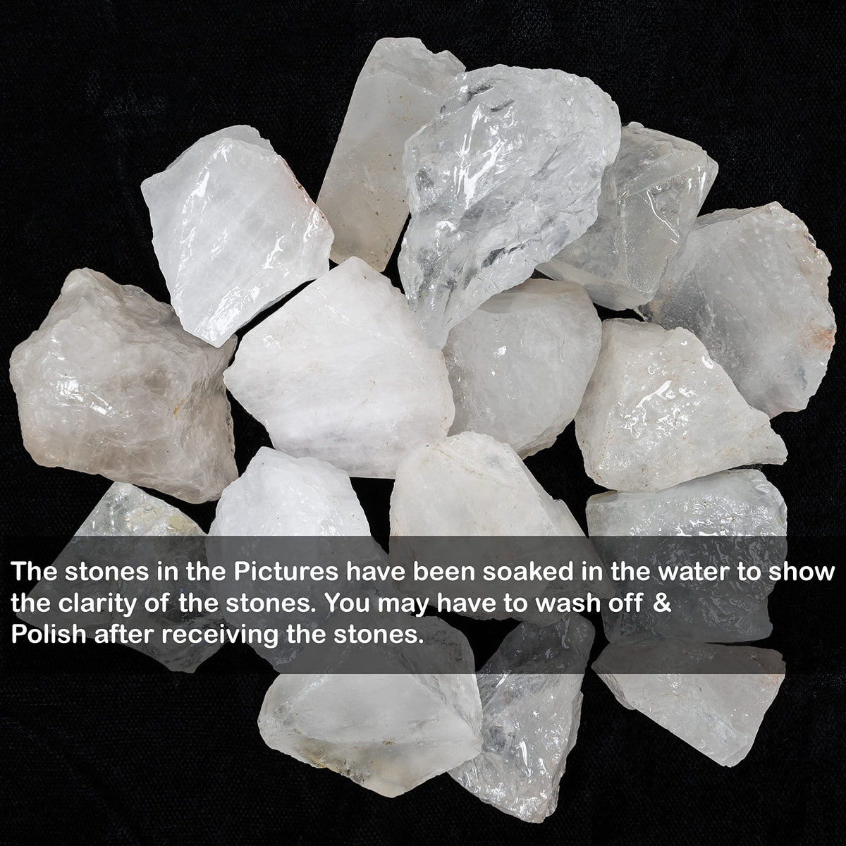Crocon Clear Quartz Rough Bulk Natural Stone Raw Gemstone Tumbling Cabbing Polishing Gem Mining Energy Generator Chakra Balancing Reiki Healing Good Luck Home Office Decor Weight :-1Lb Approx