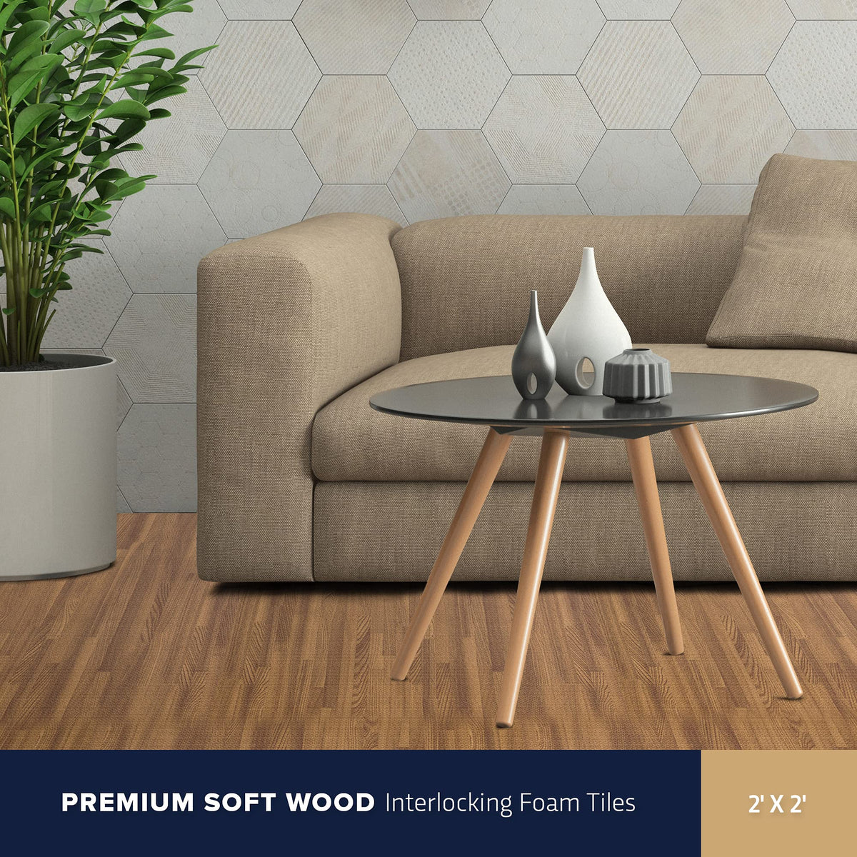 IncStores Premium Soft Wood Print Foam Flooring Tiles | Interlocking Foam Tiles for Home, Gym, Training and Yoga | 5/8" - Dark Oak, 144 Square Feet
