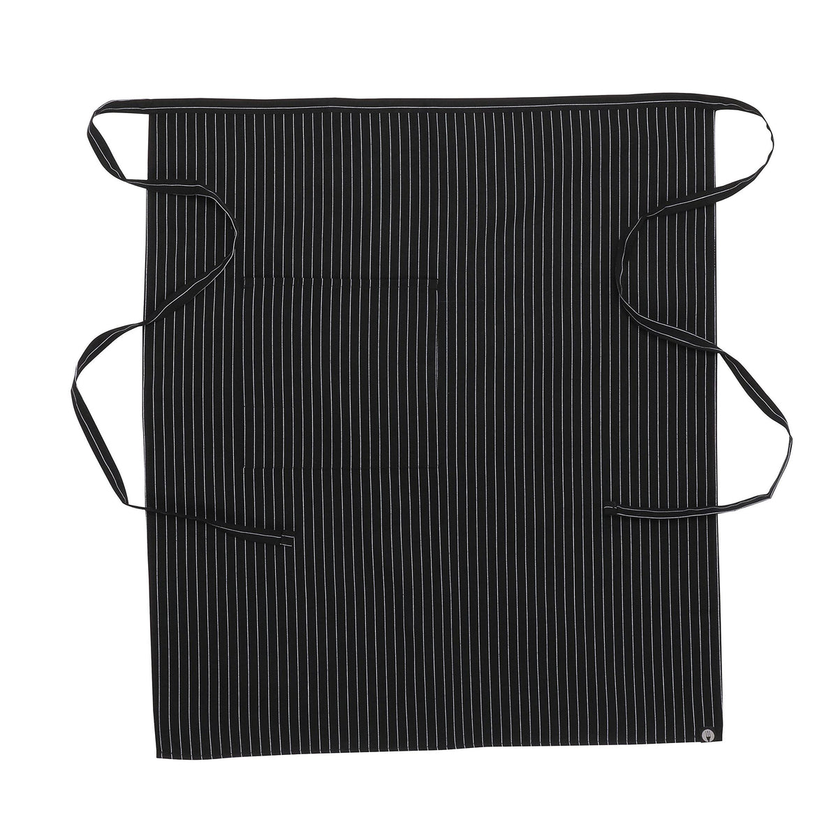 Chef Works Unisex Bistro Chef Apron, Black/White Pinstripe, One Size