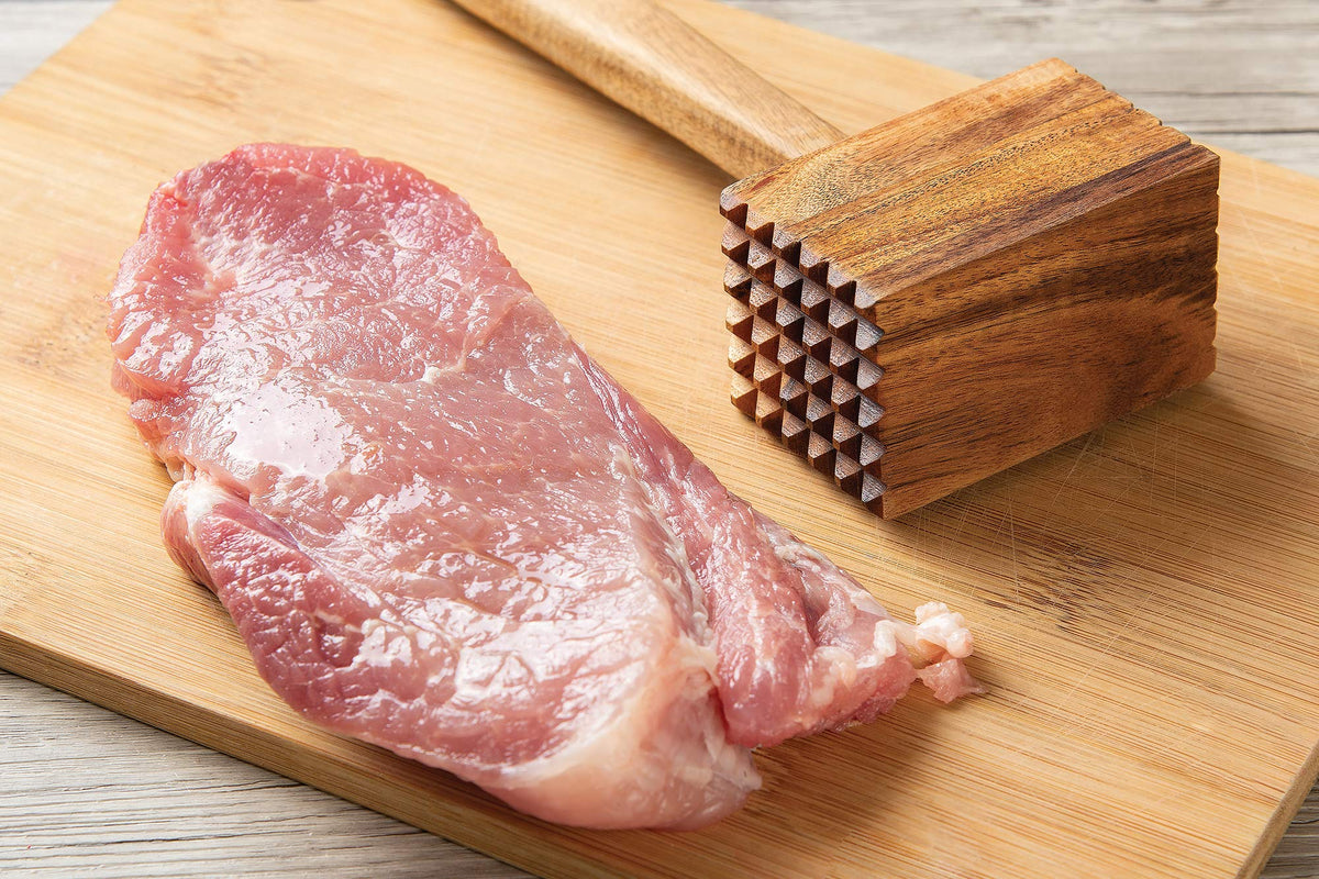Ironwood Gourmet Acacia Wood Meat Tenderizer, 11.5-inches, Brown