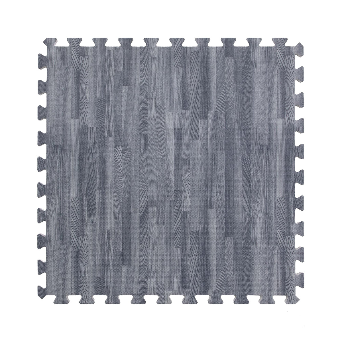 IncStores Premium Soft Wood Print Foam Flooring Tiles | Interlocking Foam Tiles for Home, Gym, Training and Yoga | 5/8" - Grey, 144 Square Feet