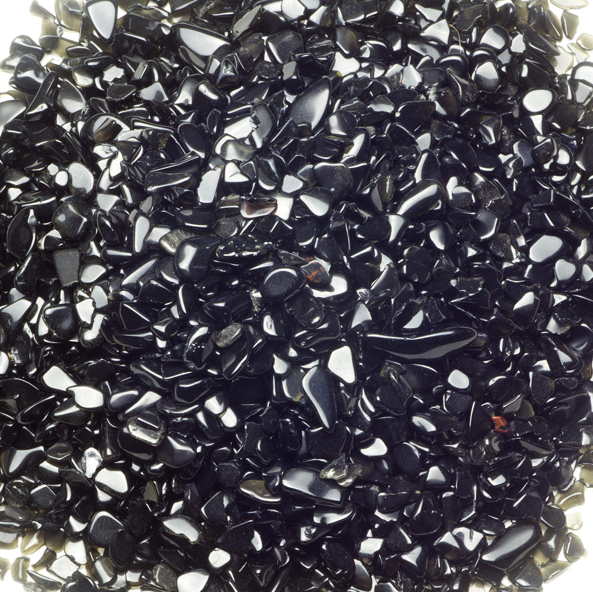 Cherry Tree Collection 1/2 Pound Polished Tumbled Gemstone Chips, Pebbles, Crystal Chips Bulk for Jewelry Making, Healing, Plants, Succulents, Aquariums, Decoration, Chakra (Black Obsidian)