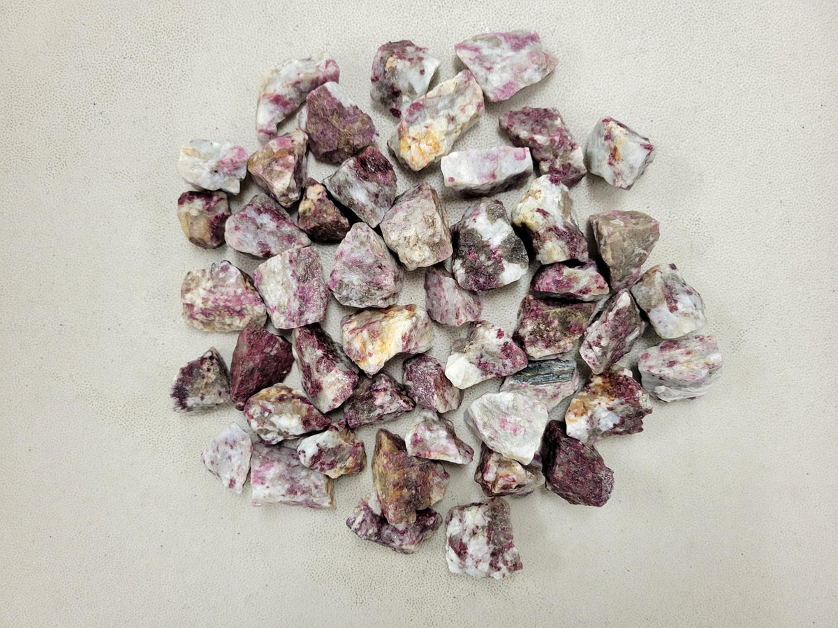 Half Pound Rubellite Tourmaline - Bulk Pink Tourmaline Rough Stones - Raw Natural Stones & Crystals - Fountain Rocks for Tumbling, Polishing, Wire Wrapping, Reiki, Chakra Crystal Healing