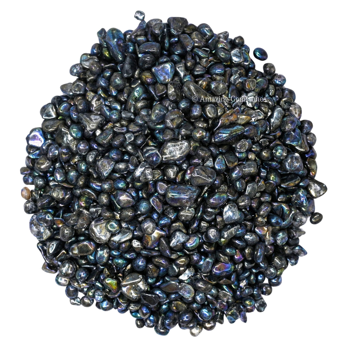 Amazing Gemstone Titanium Aura Quartz Crystal Chips Aquarium Gravel Rocks - Bulk Fish Tank Gravel, Small Tumbled Stone Chips and Tiny Crystals for Decoration (Natural AAA Grade)