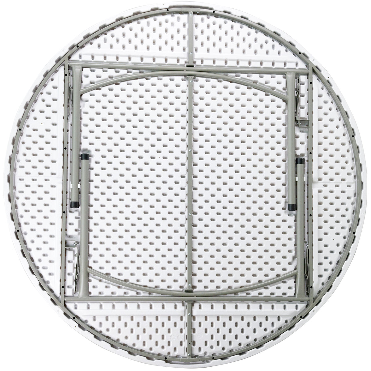 Flash Furniture Elon 6' Round All-Occasion Plastic Folding Event Table, Foldable Portable Banquet Table for Indoor/Outdoor Events, White