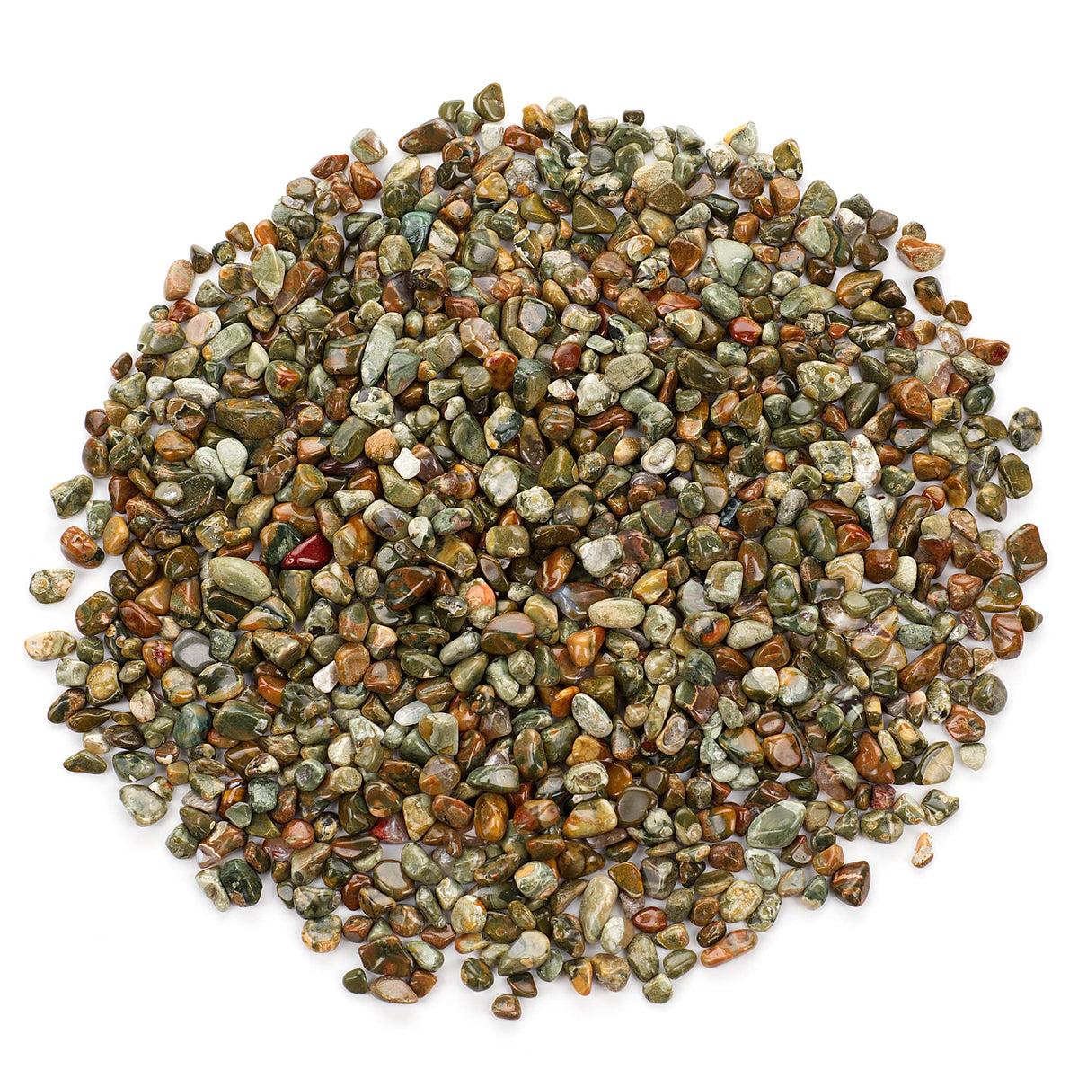 Cherry Tree Collection 1/2 Pound Polished Tumbled Gemstone Chips, Pebbles, Crystal Chips Bulk for Jewelry Making, Healing, Plants, Succulents, Aquariums, Decoration, Chakra (Rhyolite)