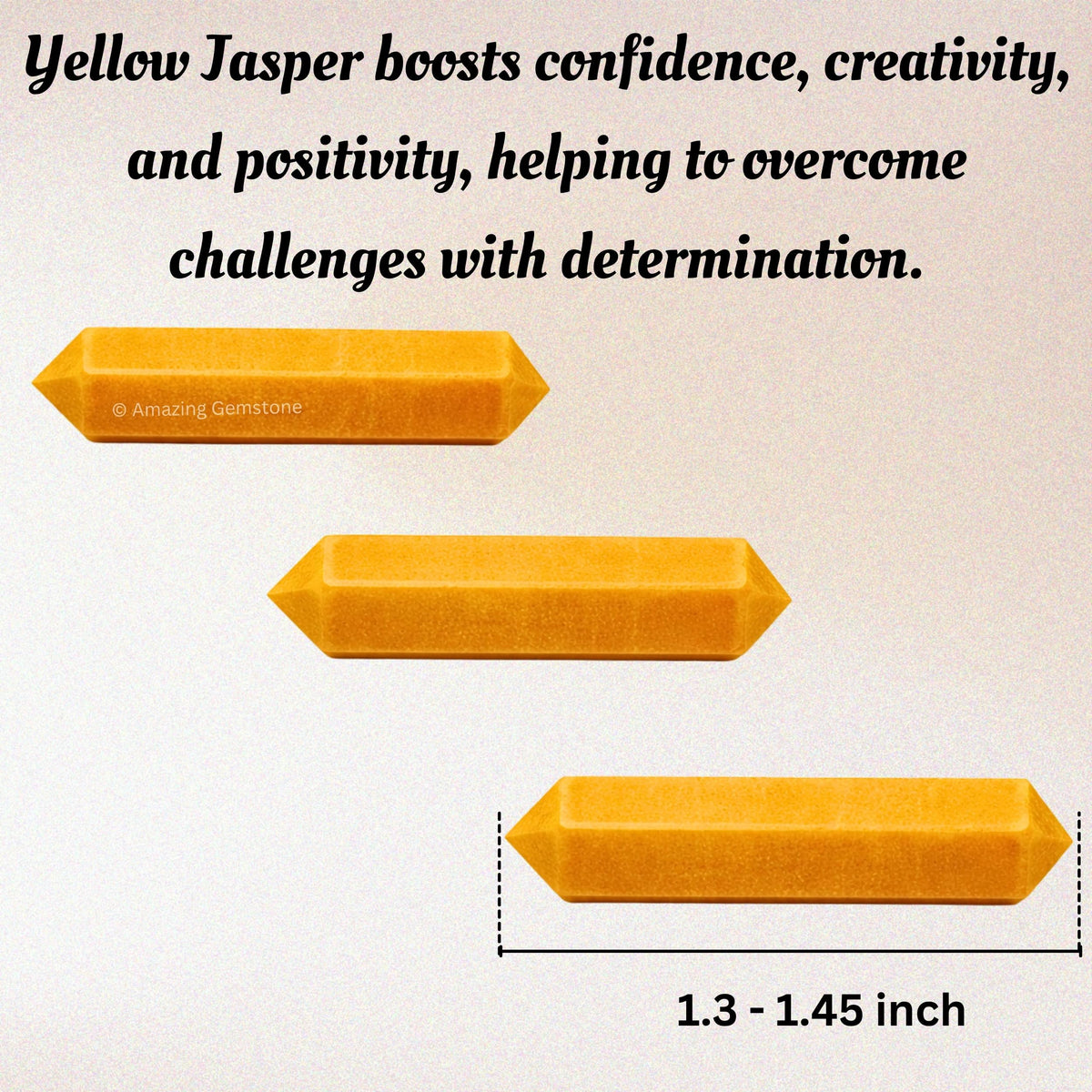 Yellow Jasper Crystal Points Bulk Healing Crystals and Stones - Pack of 3 Double Terminated Healing Wand Point Bulk Crystals for Crafts, Crystal Grid - Premium Crystals for Beginners Gifts