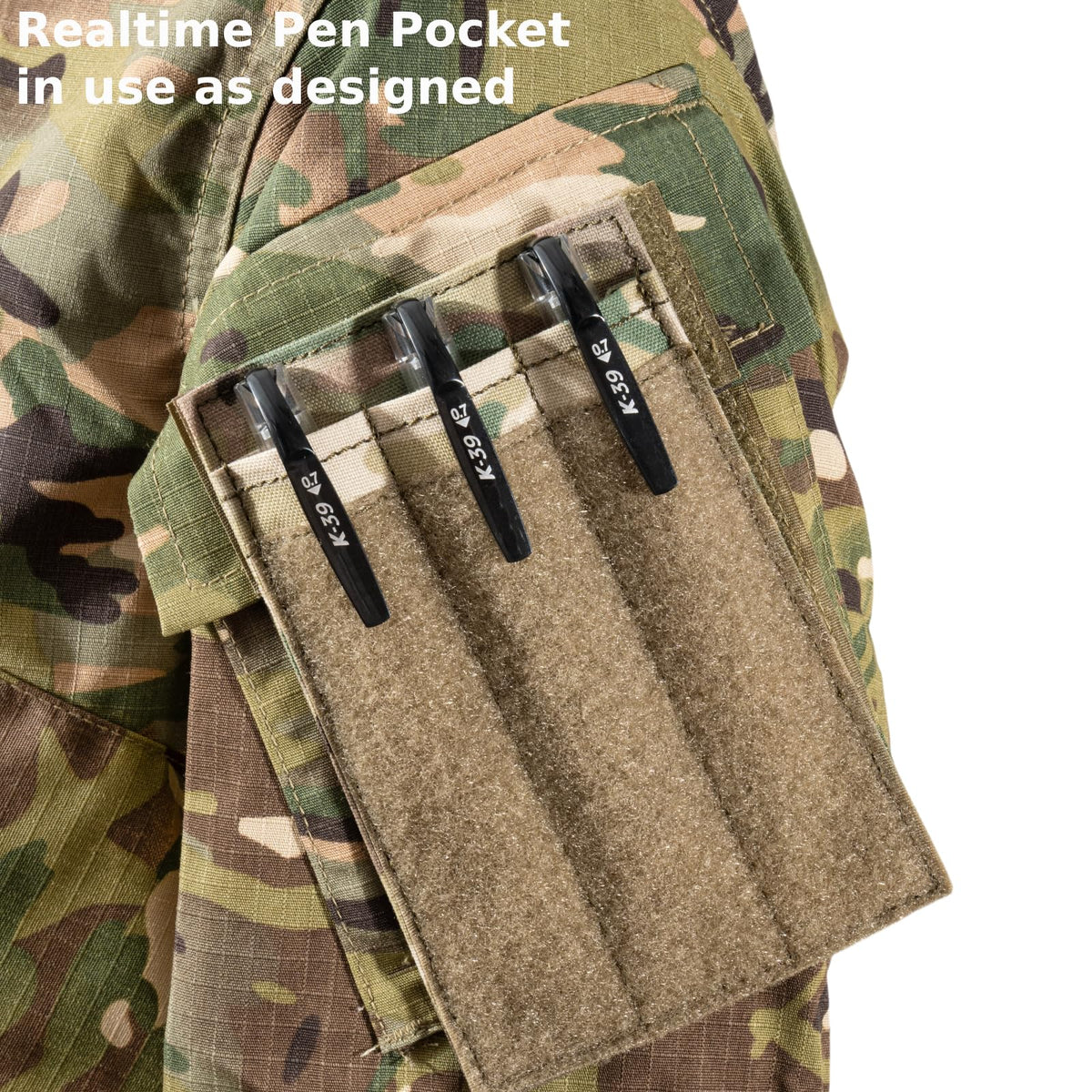 Tactical Pen Holder, Patch Holder for Army and Air Force Uniforms, OCP Hook & Loop Pencil Holder, Army OCP Uniform Pocket Accessories Pen Pocket Protector - Military Pocket Pen Holder Pouch (1, Multi)