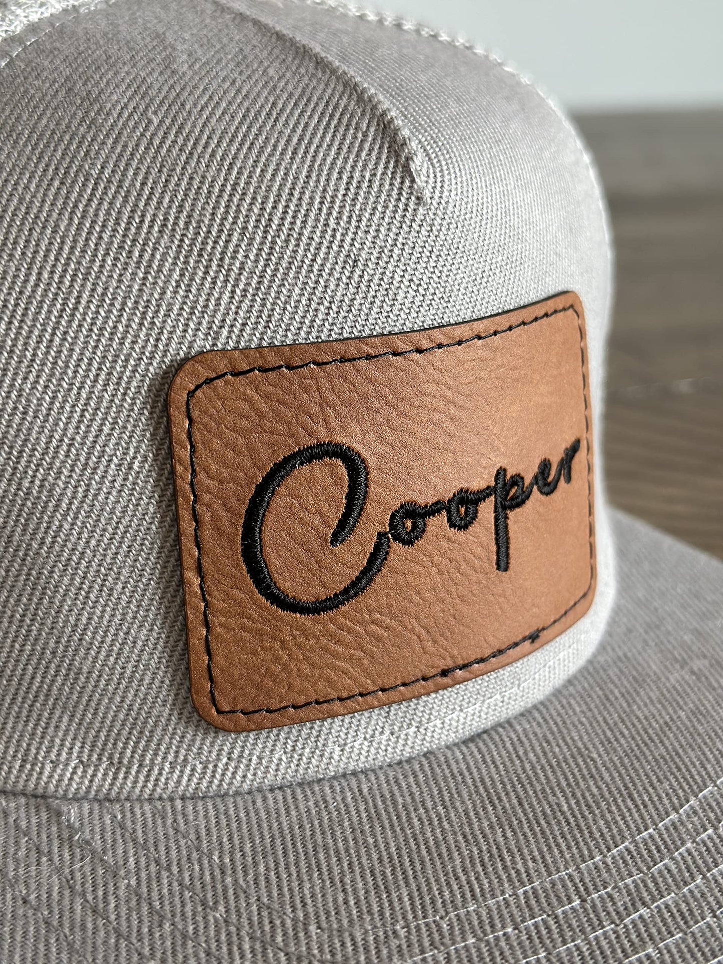 Leather Patches for Hats - 10 Pack, 3"x2" Blank Adhesive Back, Leather Hat Patches, Iron On, Laser Engraving Ready