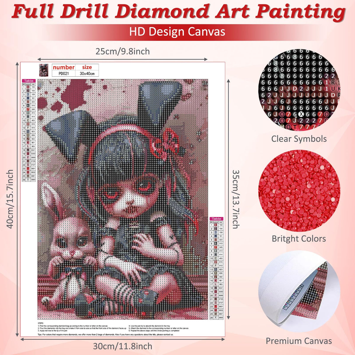 DOMROM Gothic Diamond Painting Kits for Adults, Scary Doll Diamond Art Paintings Kit for Beginners, 5D Full Drill Diamand Art Kits, Gem Art Crafts for Adults Wall Decor 12x16inch