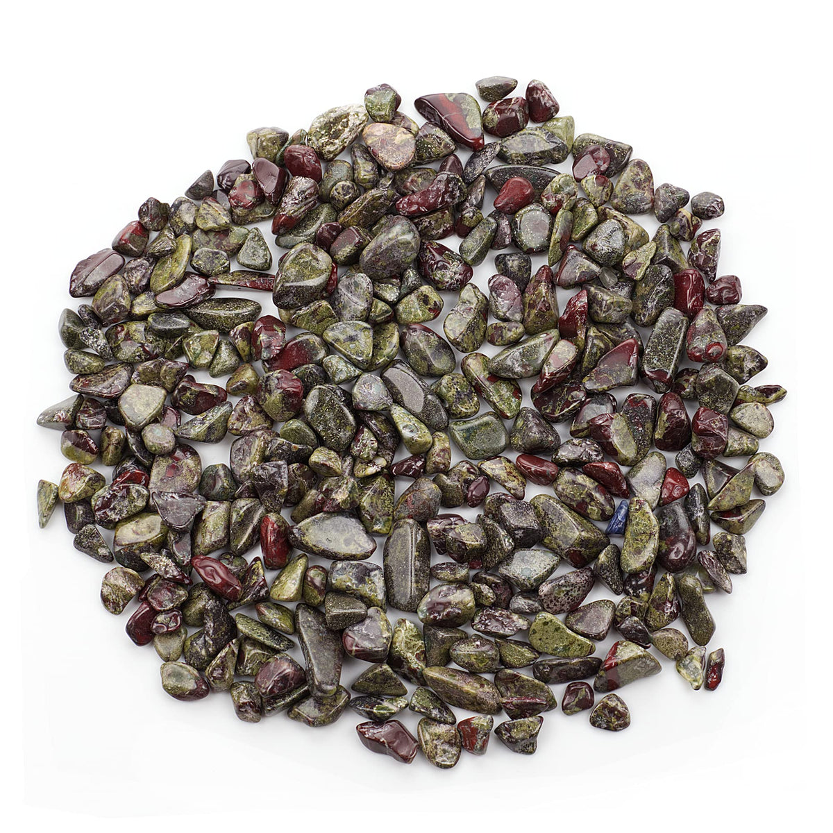Cherry Tree Collection 1/2 Pound Polished Tumbled Gemstone Chips, Pebbles, Crystal Chips Bulk for Jewelry Making, Healing, Plants, Succulents, Aquariums, Decoration, Chakra (Dragon Blood Jasper-L)