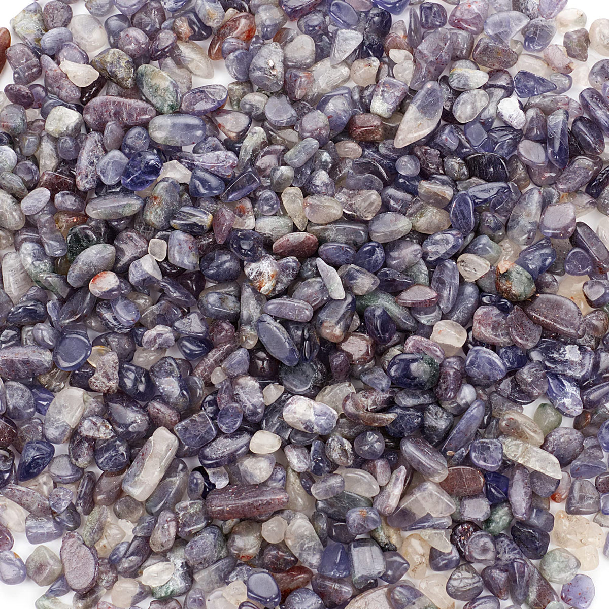 Cherry Tree Collection 1/2 Pound Polished Tumbled Gemstone Chips, Pebbles, Crystal Chips Bulk for Jewelry Making, Healing, Plants, Succulents, Aquariums, Decoration, Chakra (Iolite)