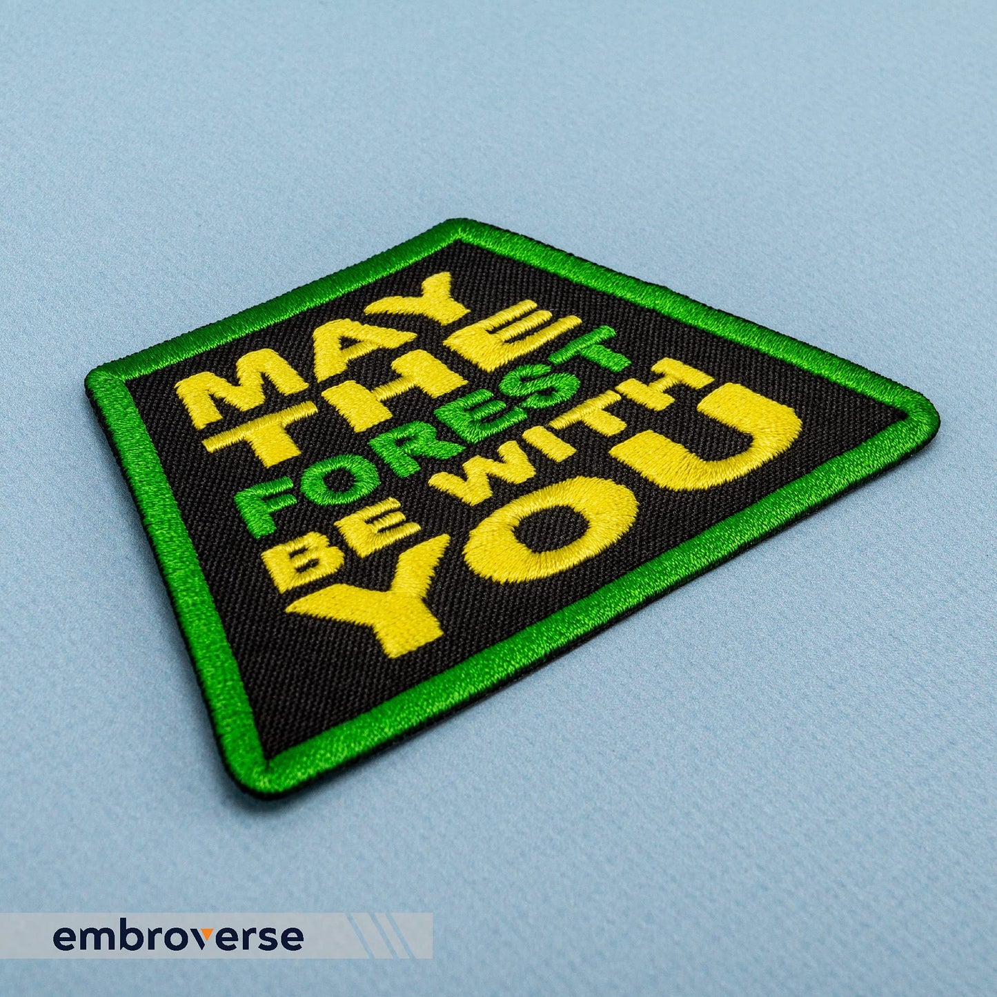 EMBROVERSE May The Forest Be with You Travel Patch - Funny Embroidered Iron On Patches - Size: 3.9 x 2.4 inches