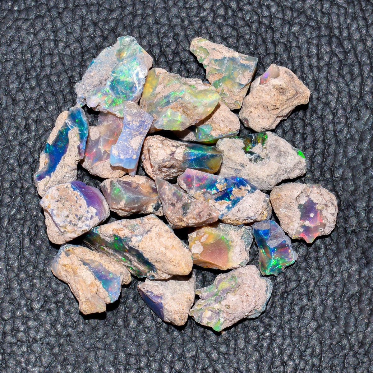 QNAVIC 75 carats Real Ultra Fire Black Opal Raw Stone, Natural Rough, Ethiopian Rock Crystals Gemstone, DIY Jewelry Making Supplies, Chakra Healing Stone, Birthday Gift, Crafts, Rainbow Fire Lot