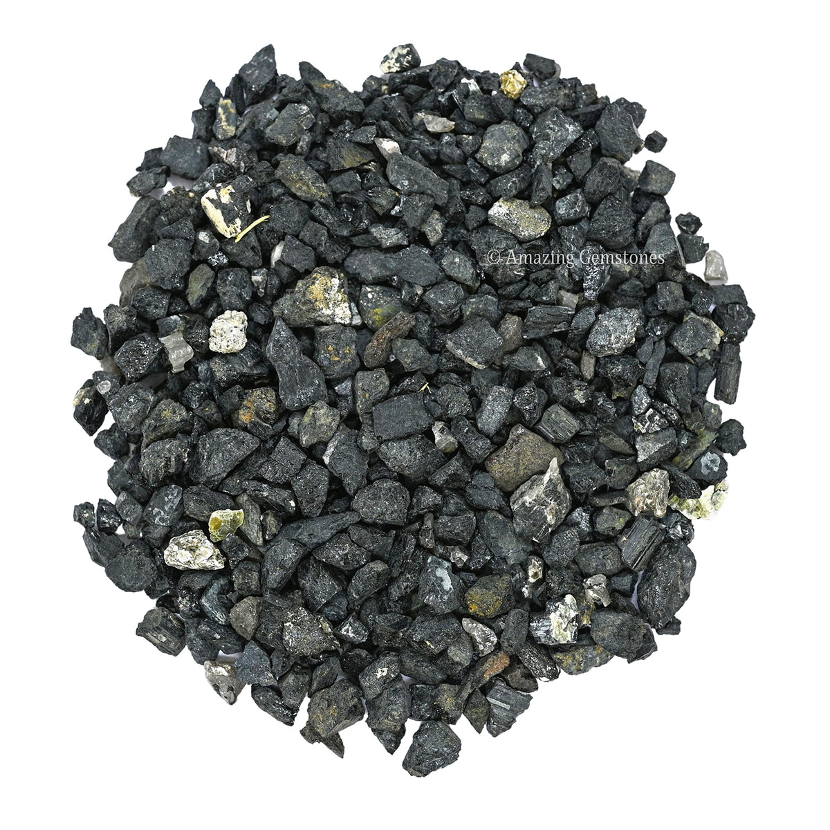 Black Tourmaline Crystal Chips Aquarium Gravel Rocks - Black Tourmaline Chips Bulk Fish Tank Gravel, Small Tumbled Stone Chips and Tiny Crystals for Decoration (Natural AAA Grade Gemstones)
