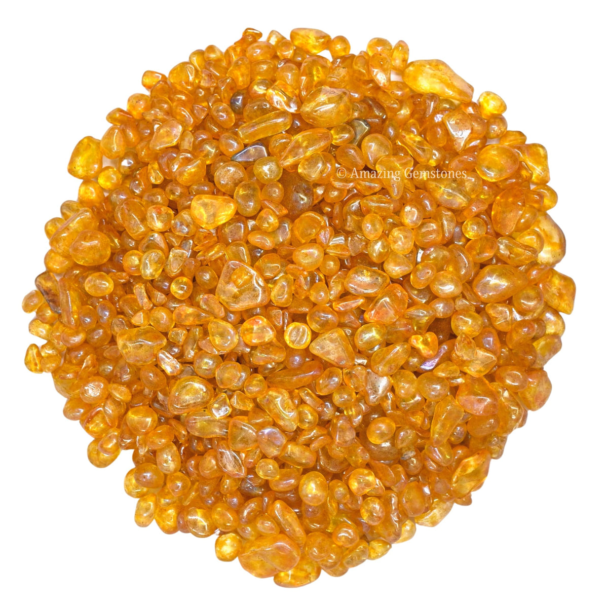Amazing Gemstone Tangerine Aura Quartz Crystal Chips Aquarium Gravel Rocks - Aura Quartz Chips Bulk Fish Tank Gravel, Small Tumbled Stone Chips and Tiny Crystals for Decoration (1000+ Carat Chips)