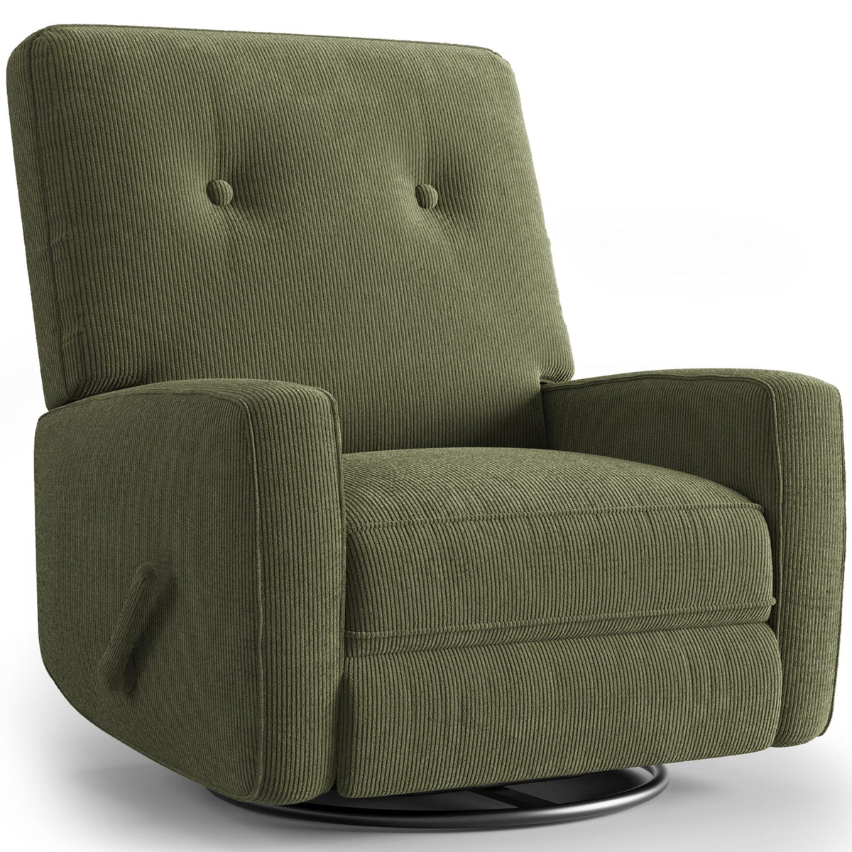 IDEALHOUSE Recliner Chair, 360° Swivel Rocking Glider Chair for Adults with Adjustable Backrest & Footrest, Cozy Corduroy Upholstered Armchair for Living Rooms, Bedrooms, Apartments, Green