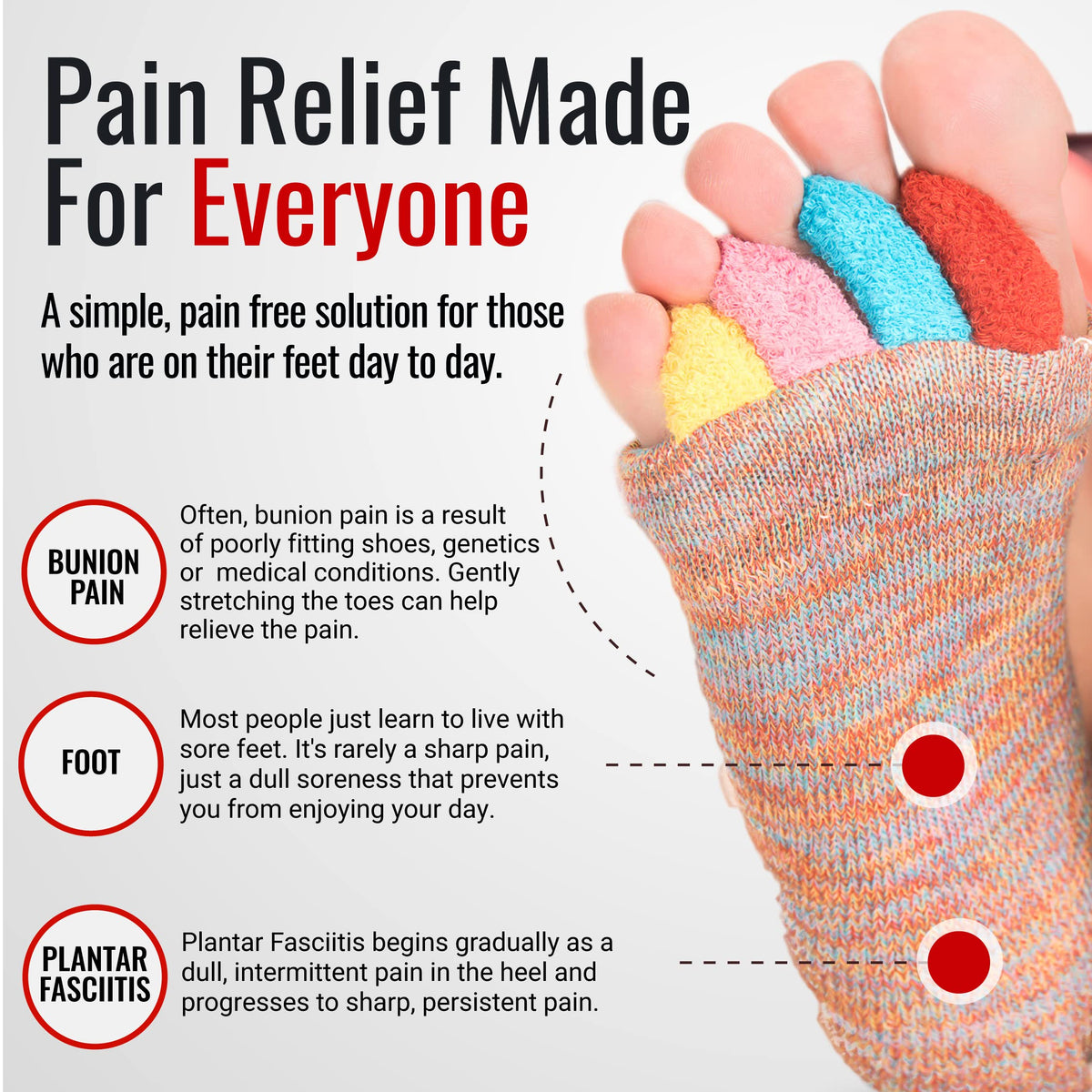 My Happy Feet Foot Alignment Socks with Toe Separators for Men or Women | Orange and Blue