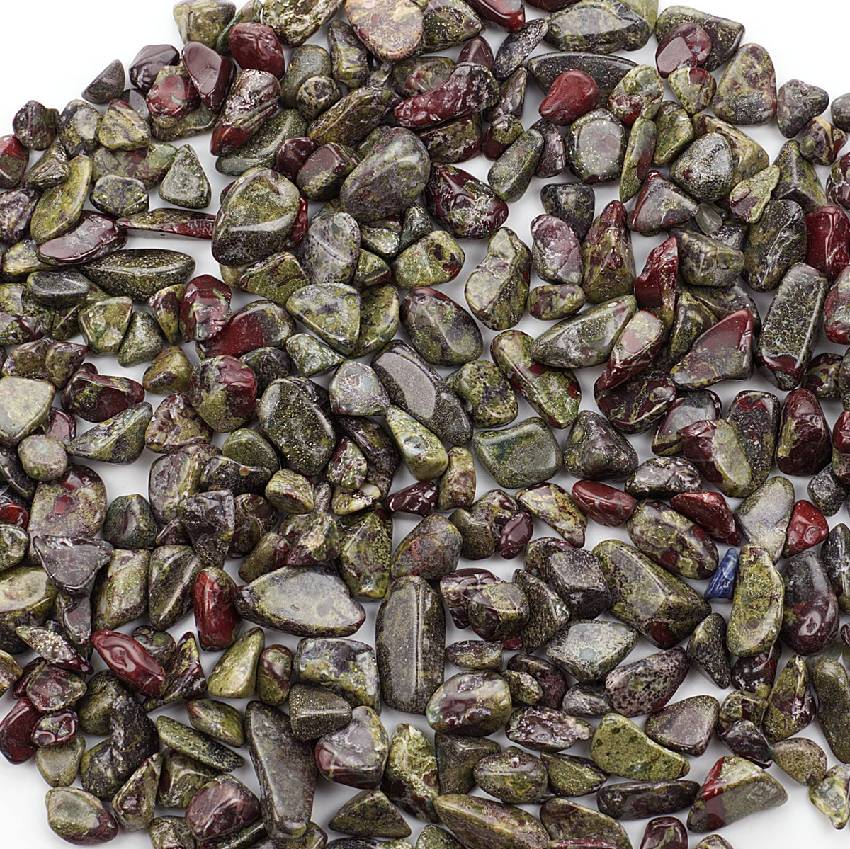 Cherry Tree Collection 1/2 Pound Polished Tumbled Gemstone Chips, Pebbles, Crystal Chips Bulk for Jewelry Making, Healing, Plants, Succulents, Aquariums, Decoration, Chakra (Dragon Blood Jasper-L)