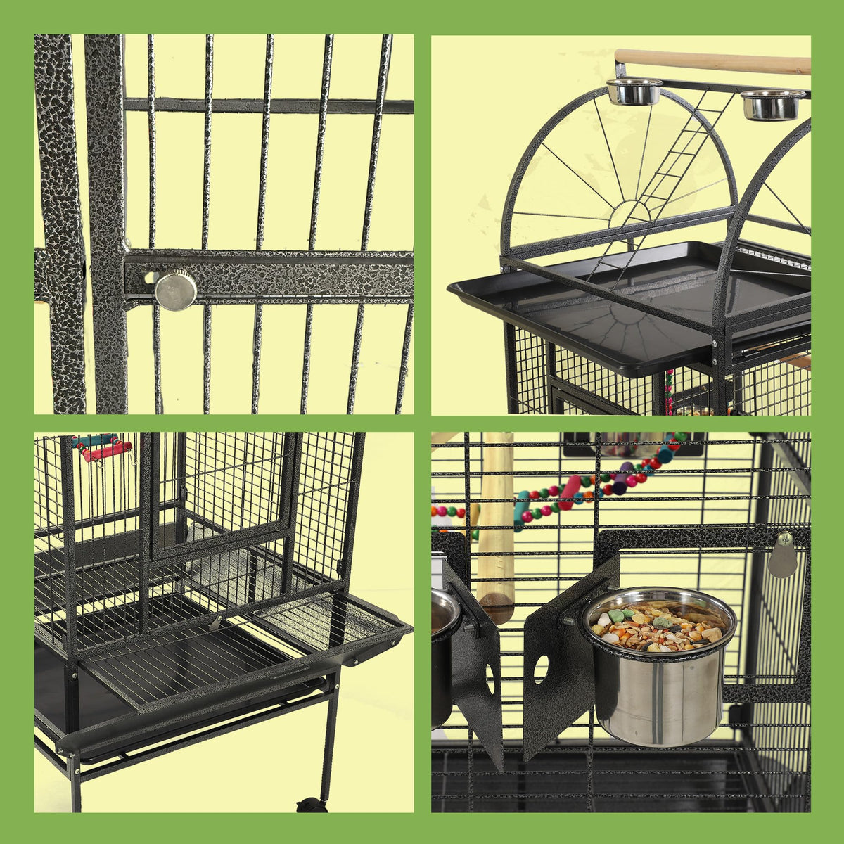 Sinopet 68'' Large Parrot Cage, Large Bird Cages for Parrots,Conure Cage for Birds, Cockatiel Cage with Play Top,Feeders,Slide-Out Tray,Seed Catcher,Birdcage Toys for Cockatoo,African Grey,Lovebird